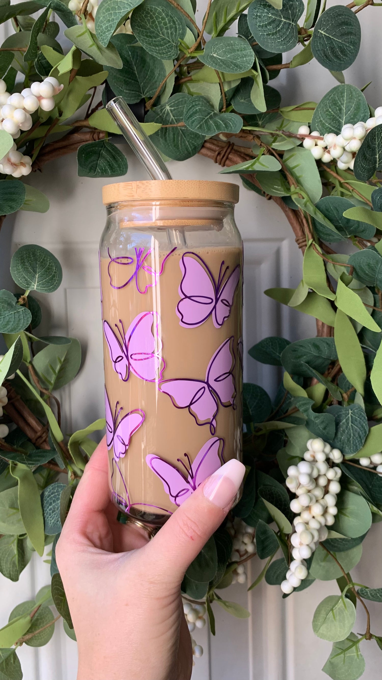 Butterfly glass cups