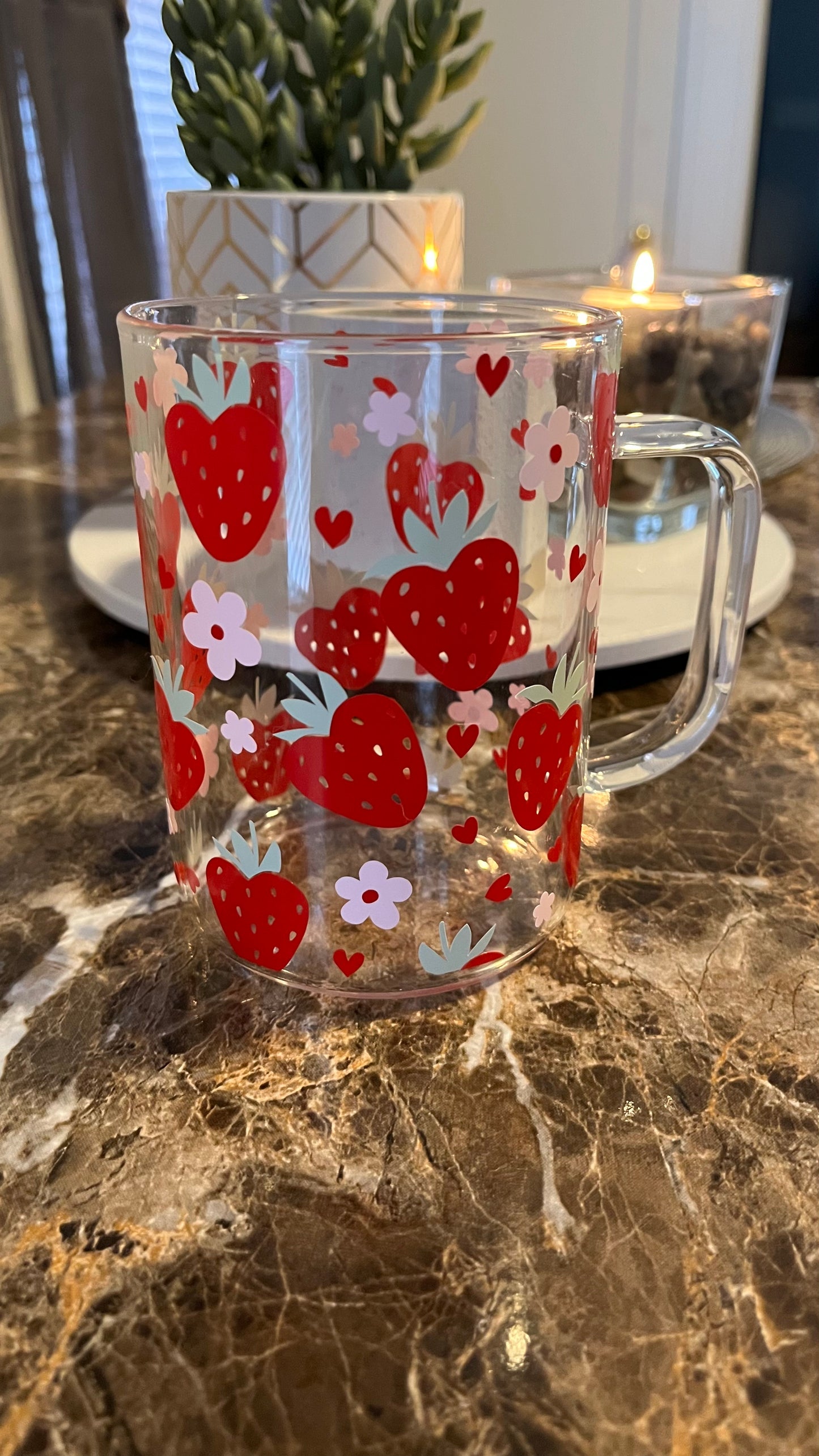 Strawberry hearts 15oz mug