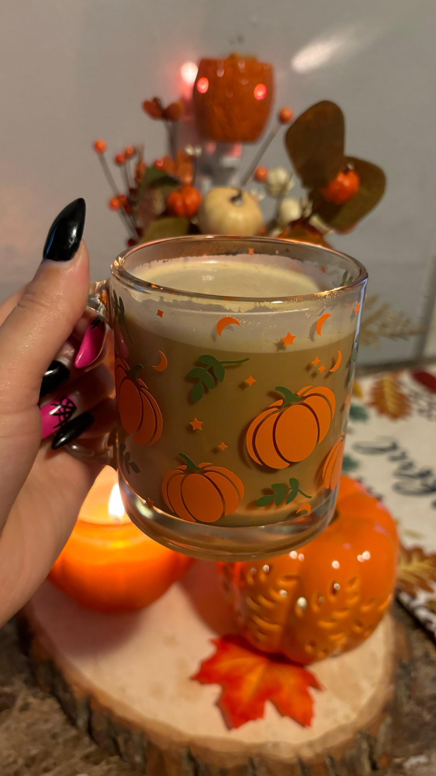 Pumpkin glass mug