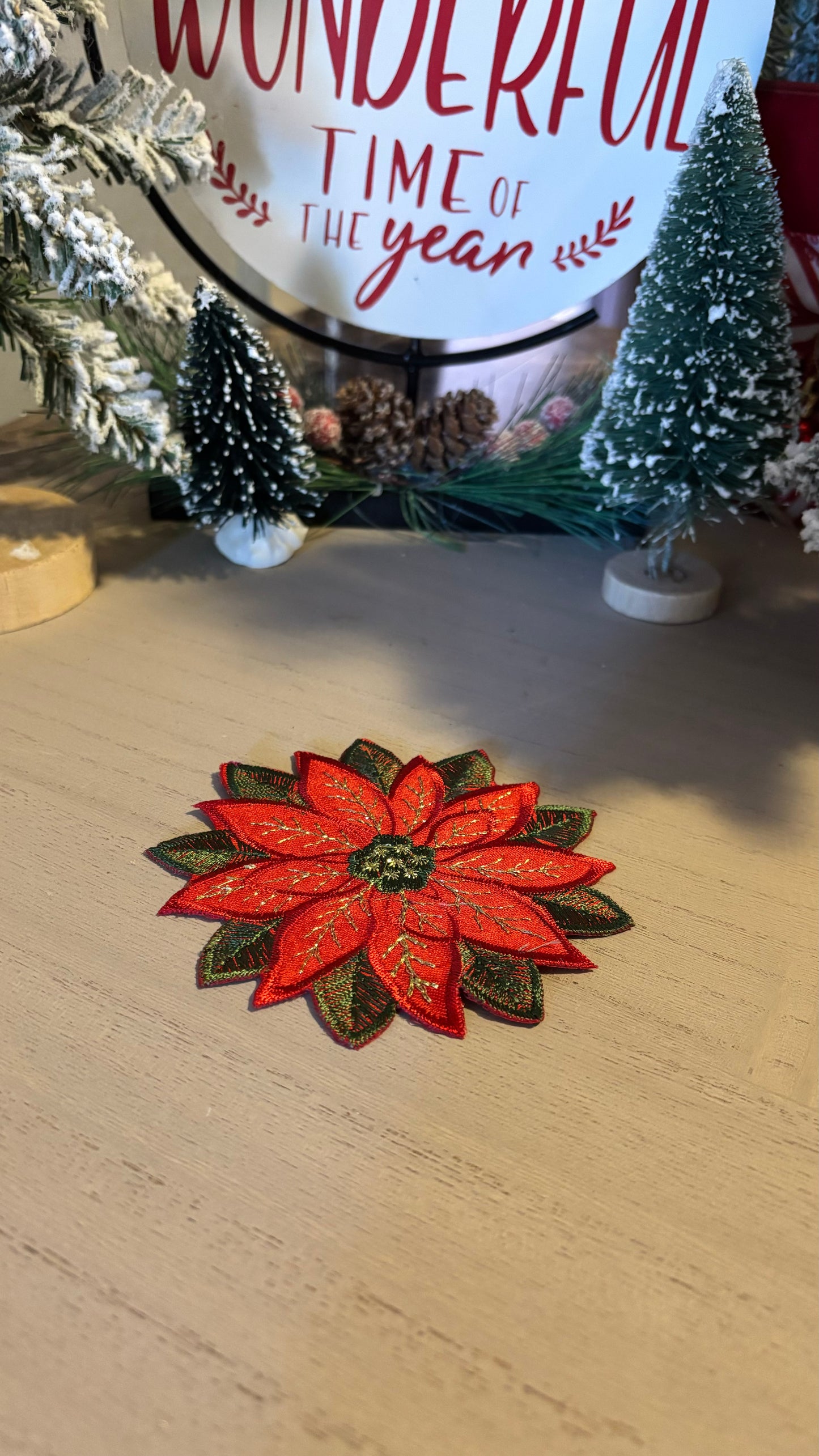 Christmas poinsettia coaster