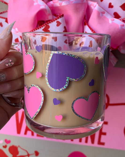 Hearts glass mug