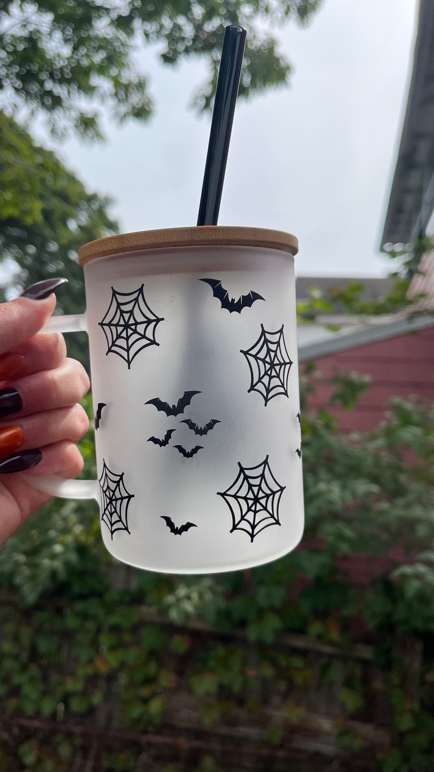 Jack Skellington frosted glass mug