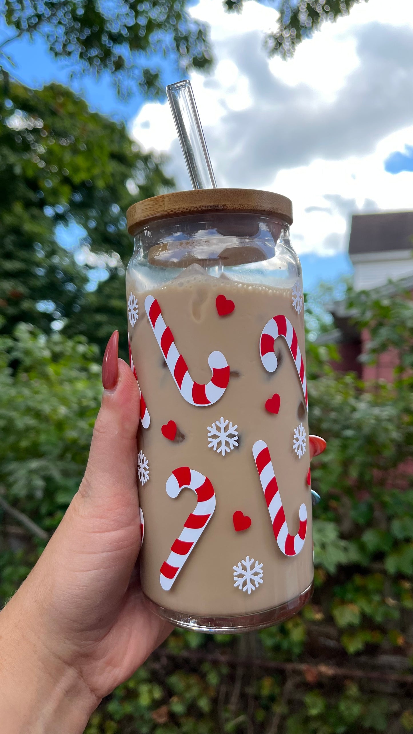 Candy cane glass