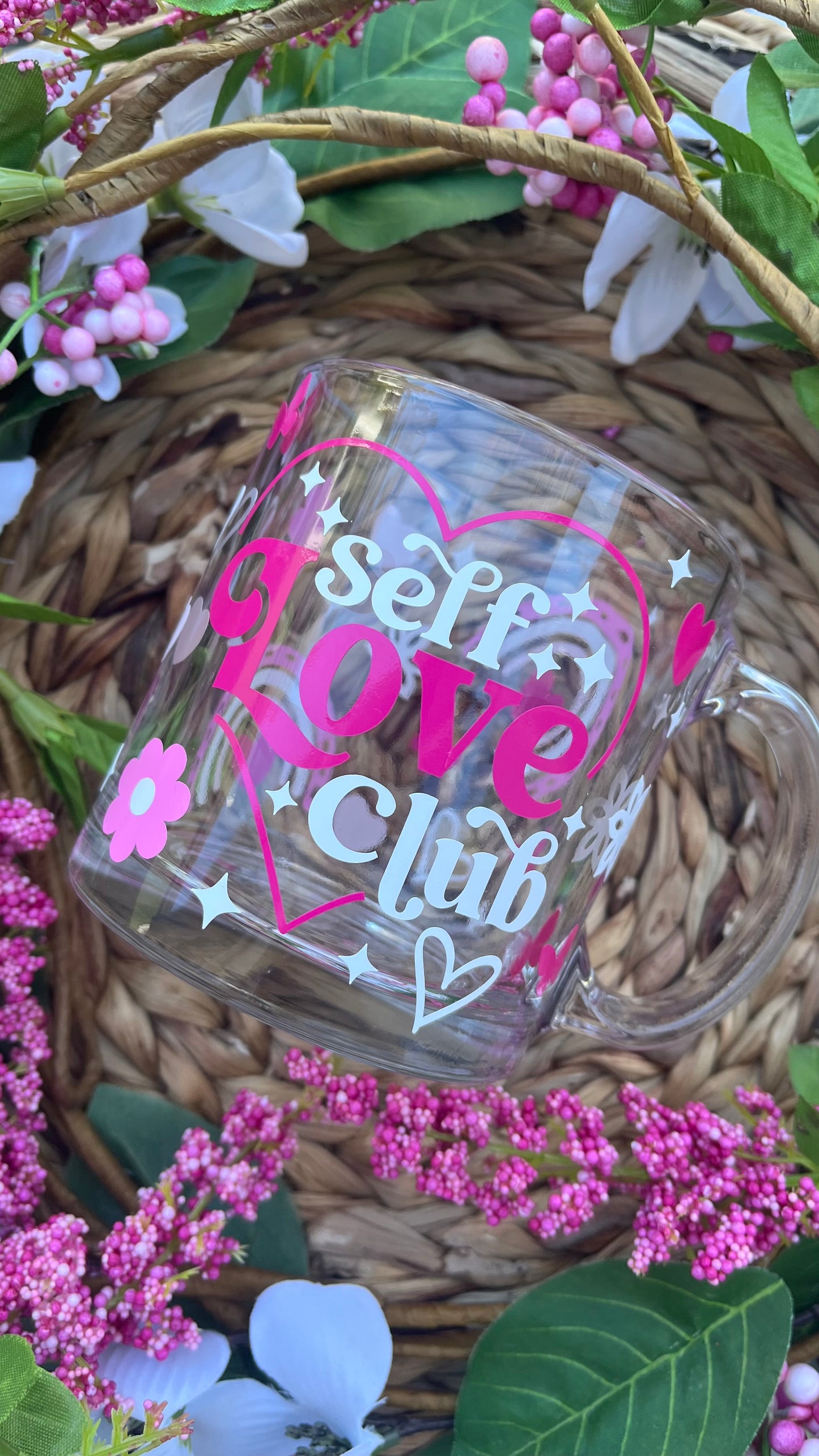 Self love glass mug