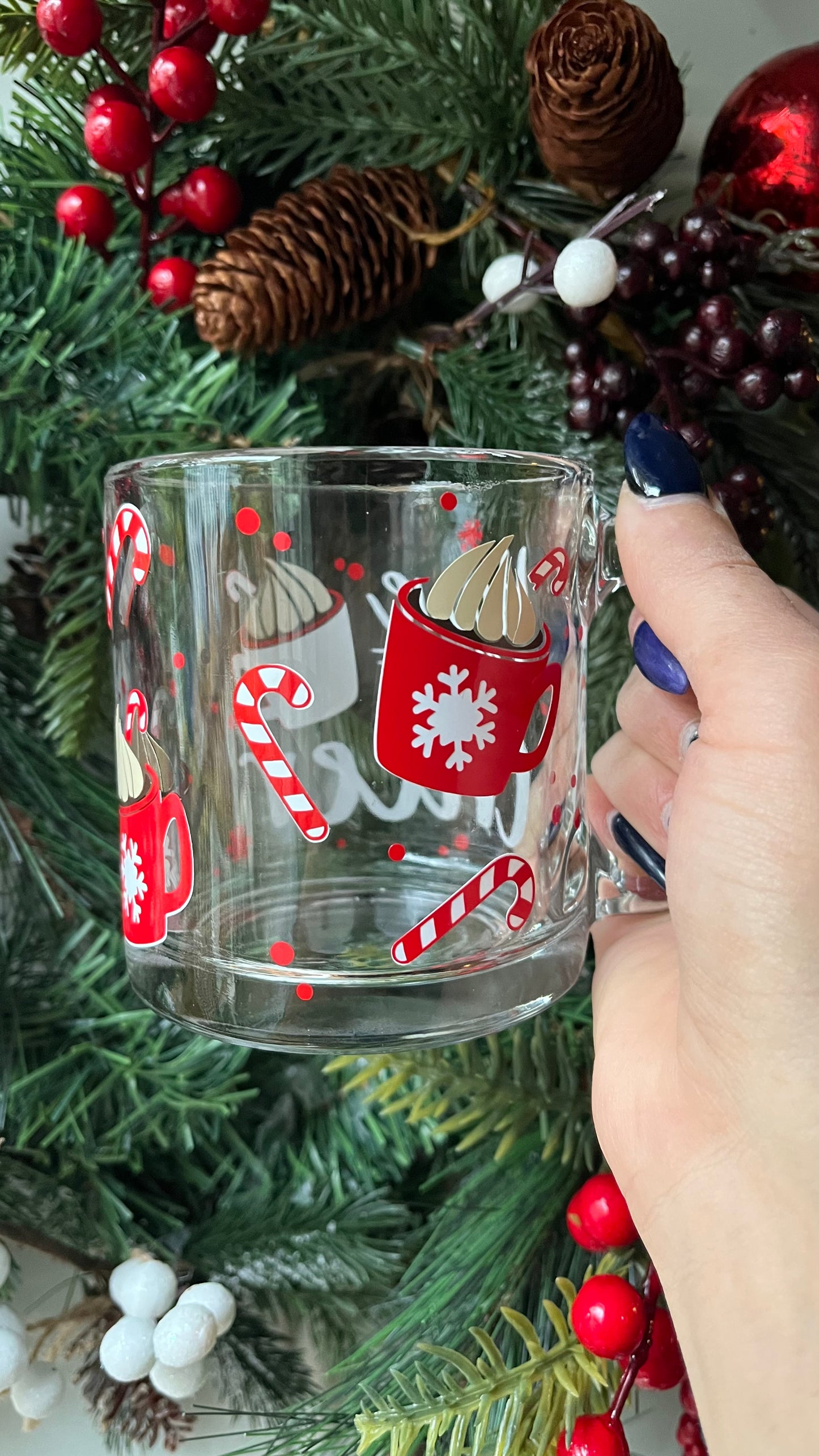 Cup of cheer glass mug