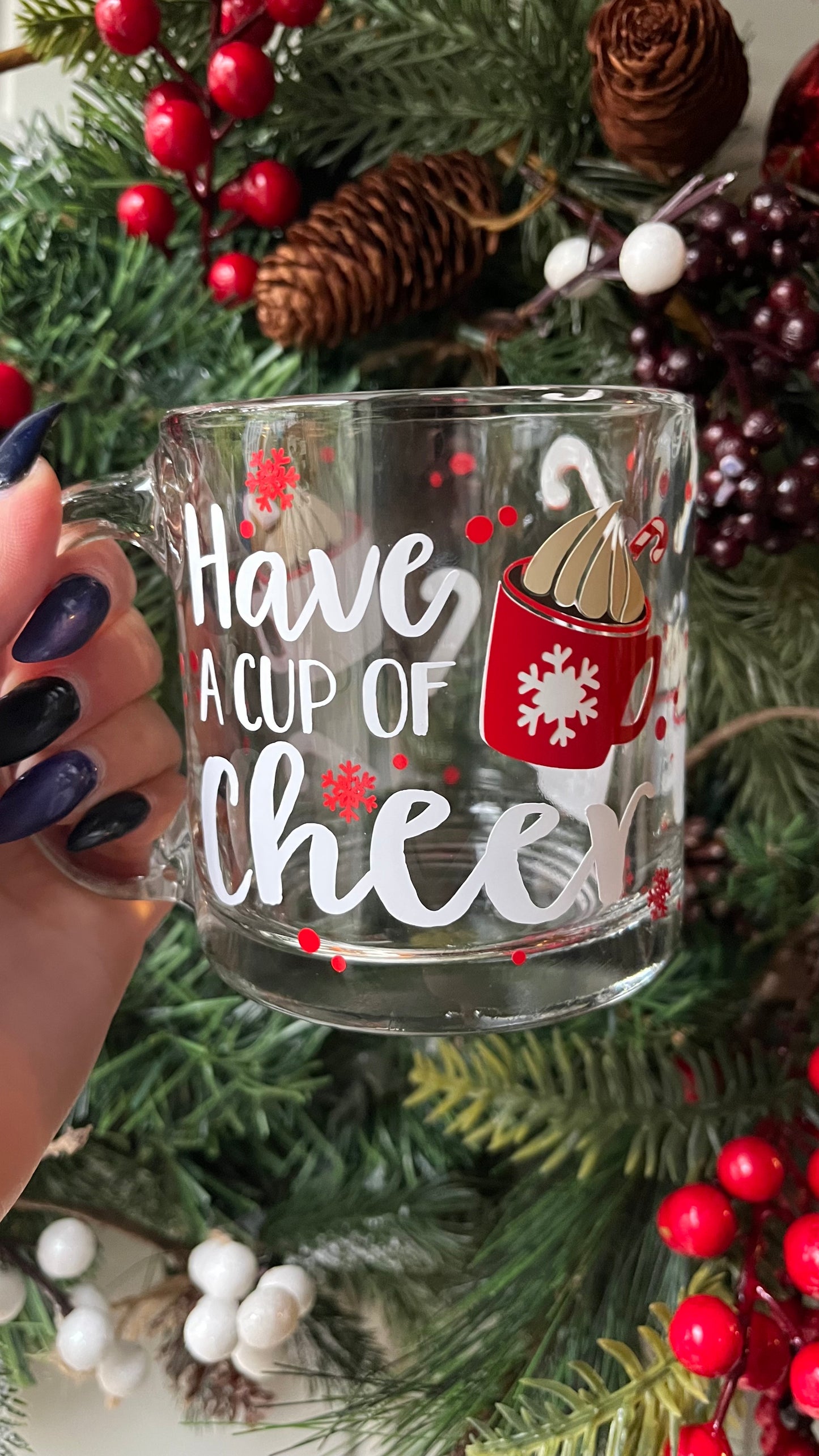 Cup of cheer glass mug