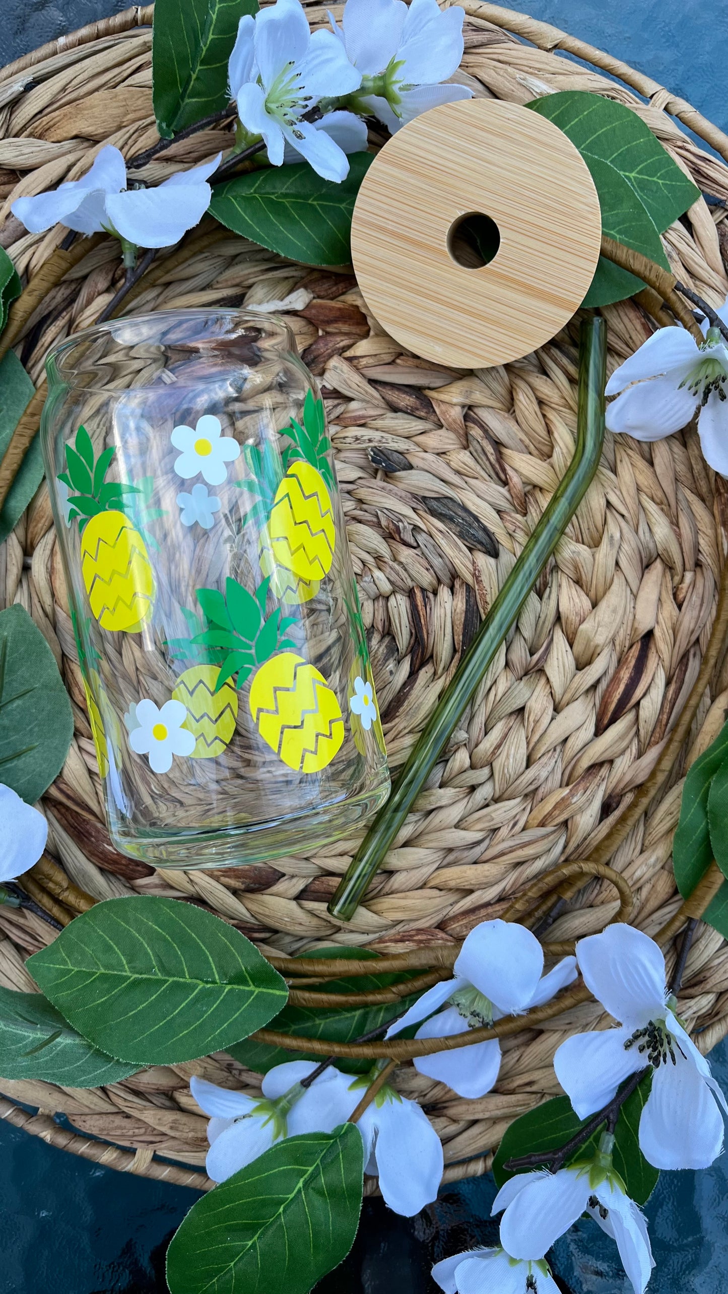 Pineapple glass cup