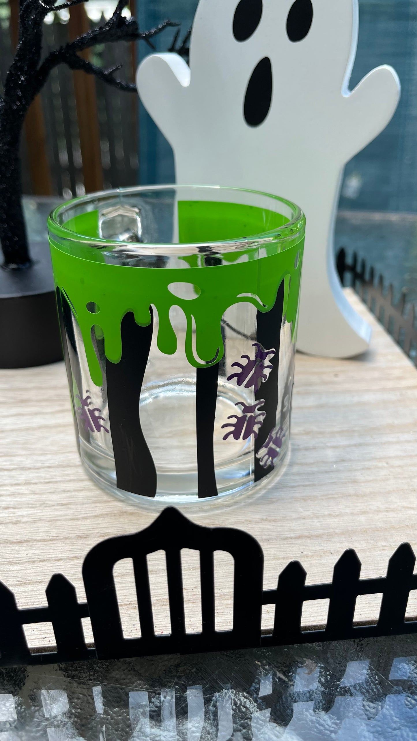 Beetlejuice inspired glass mug