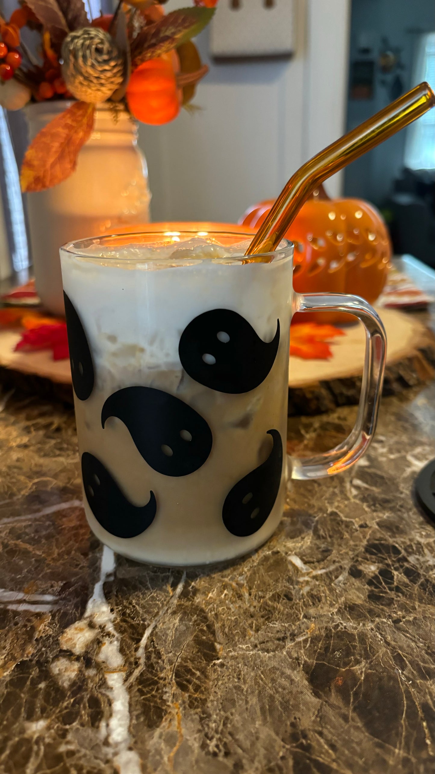 Spooky season glass mug