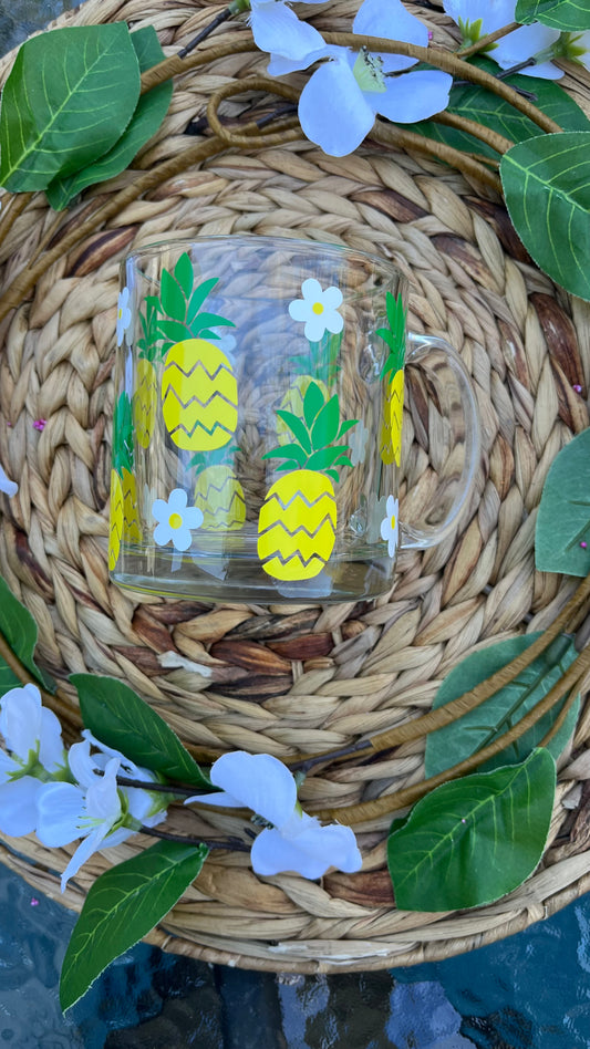 Pineapple glass mug