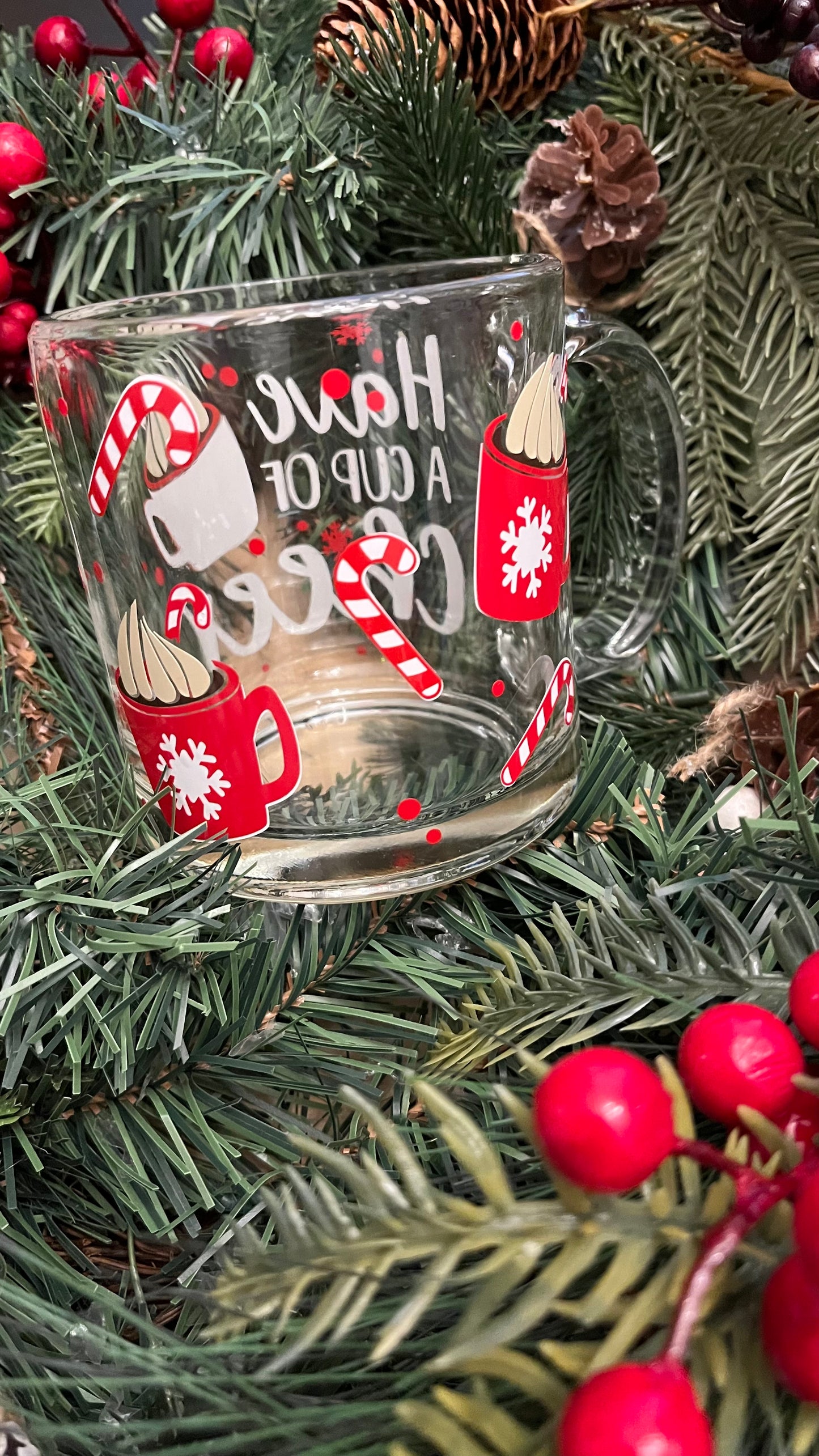 Cup of cheer glass mug