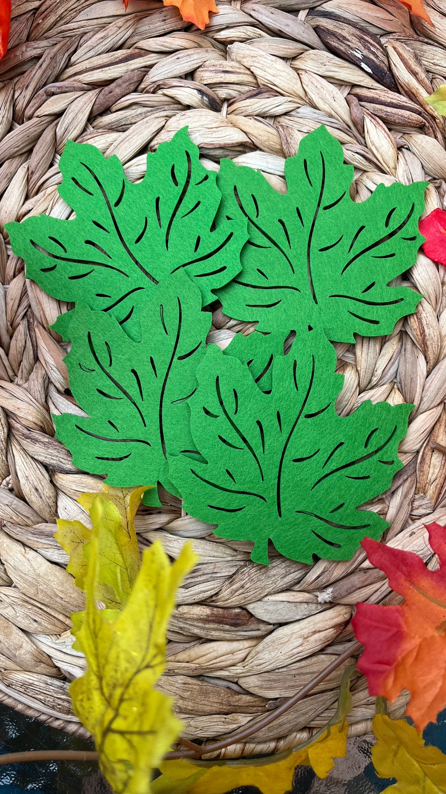 Fall maple leaf coasters