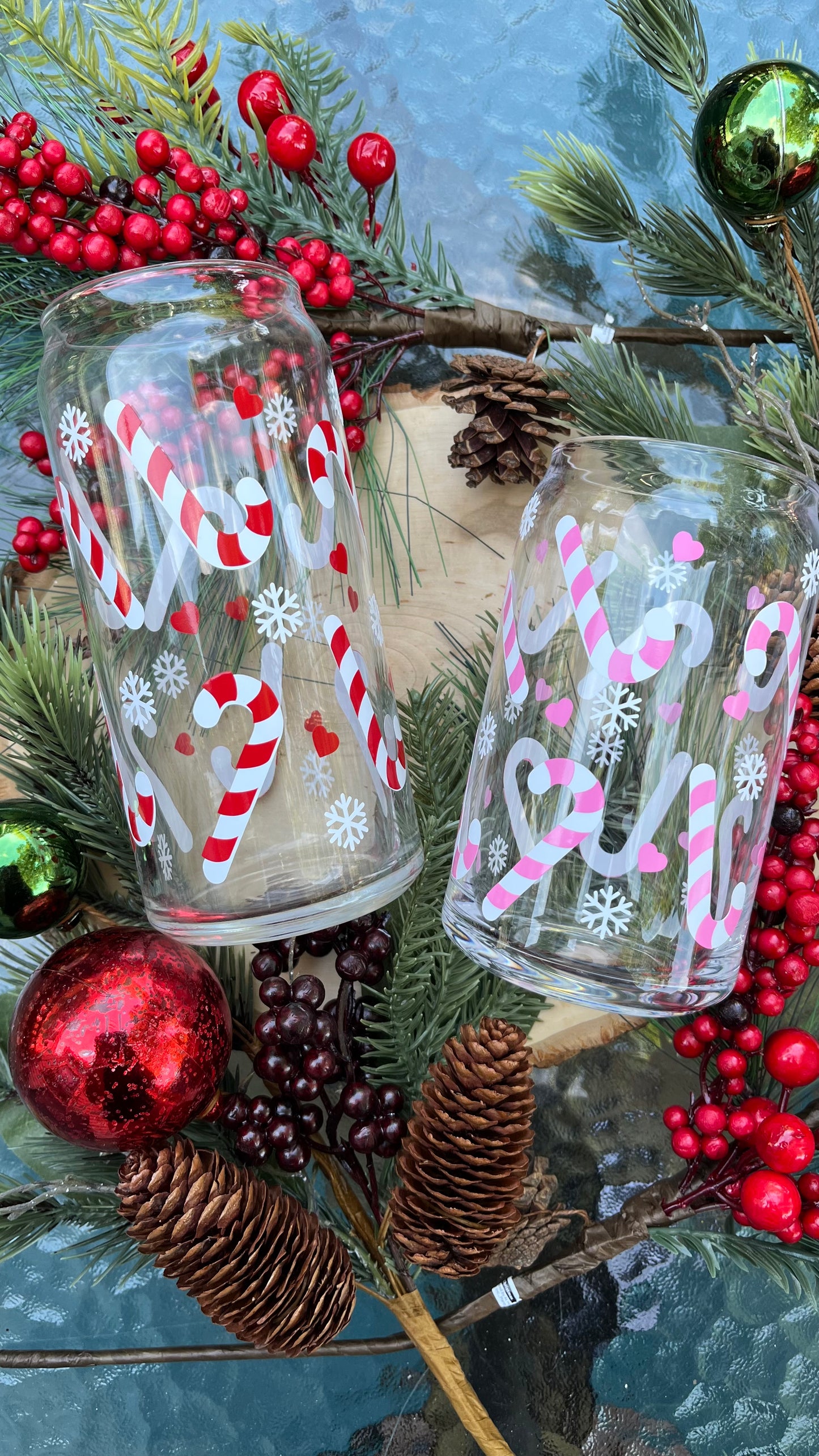 Candy cane glass