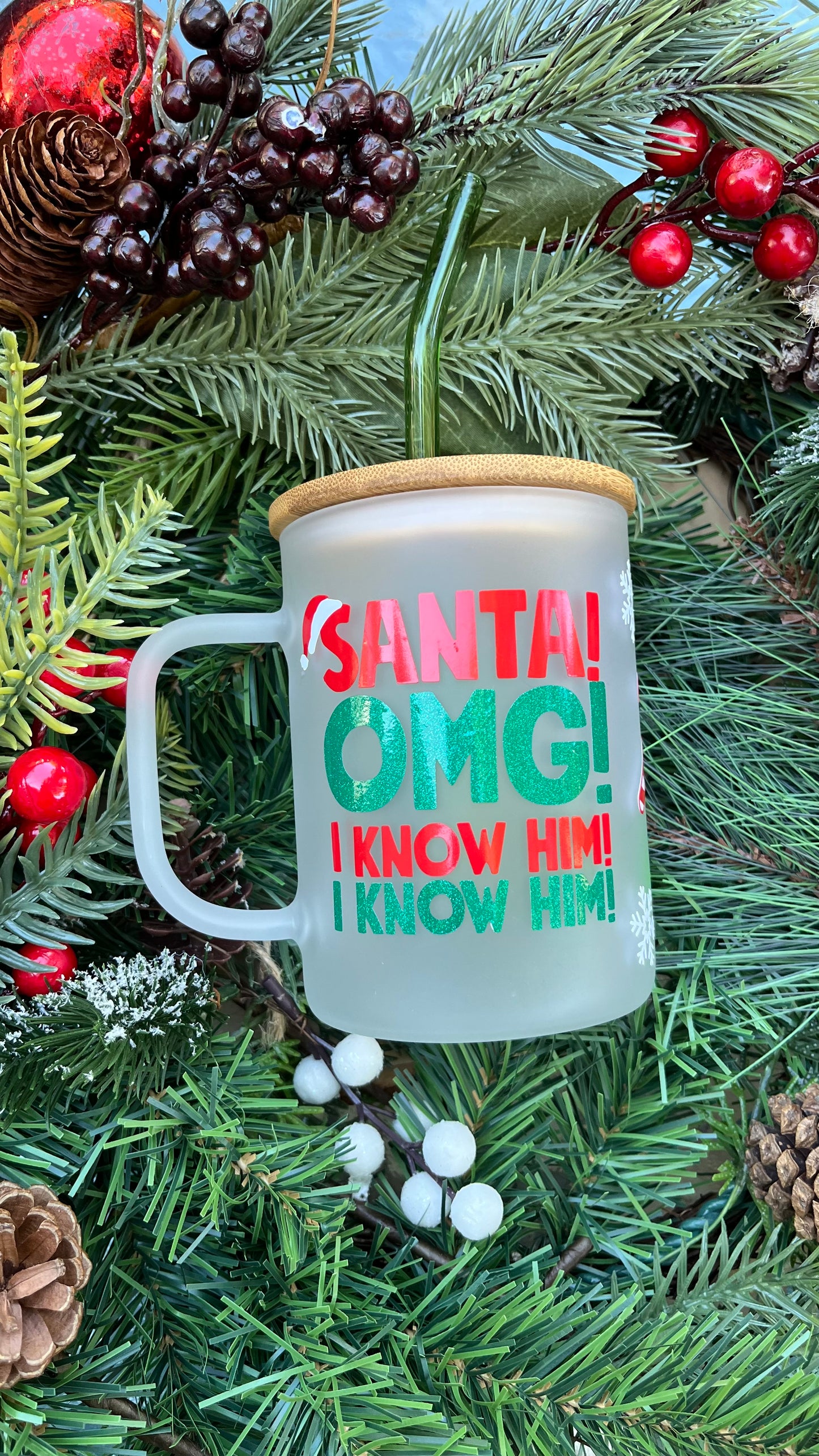 Elf frosted glass mug