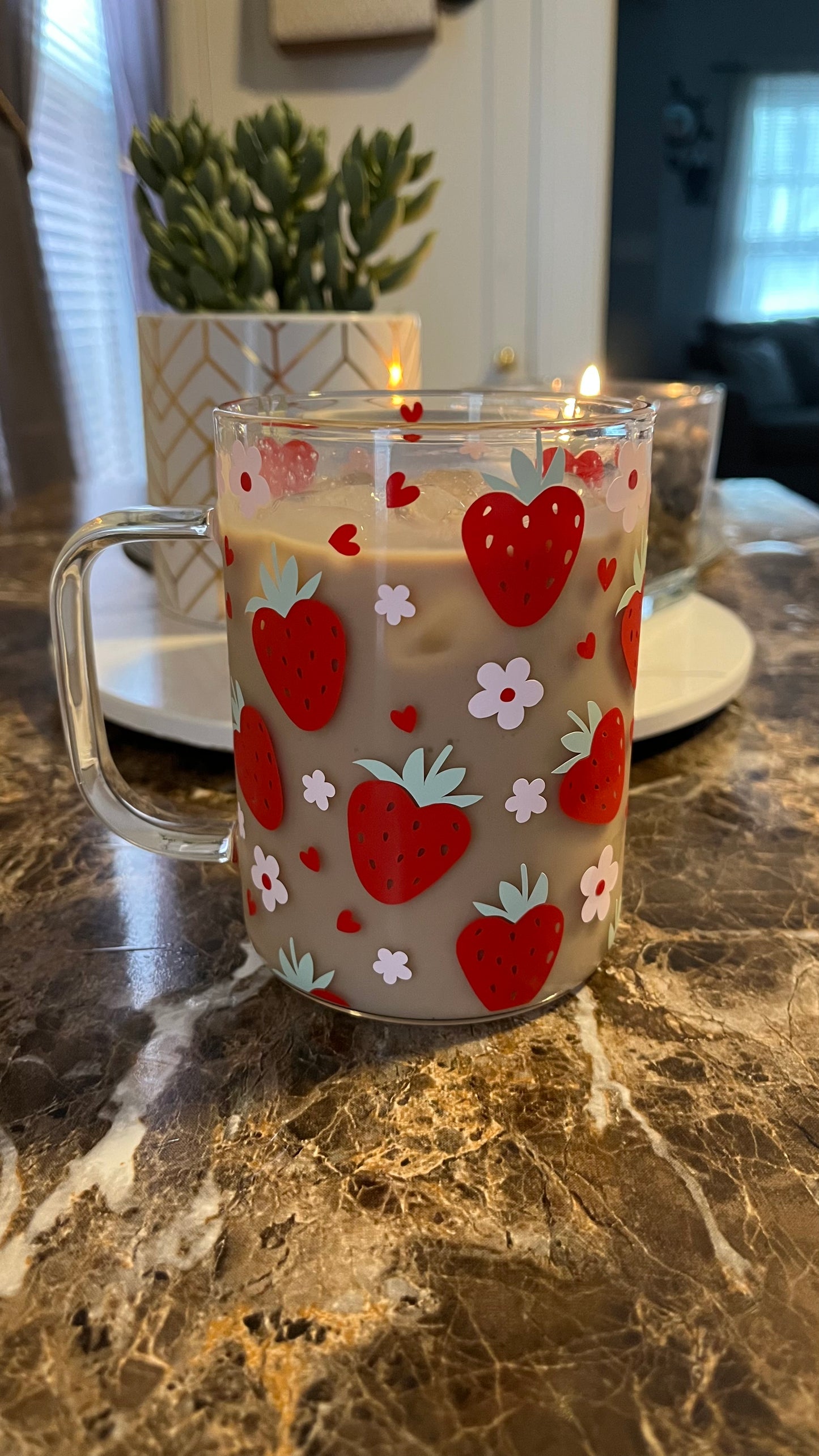 Strawberry hearts 15oz mug