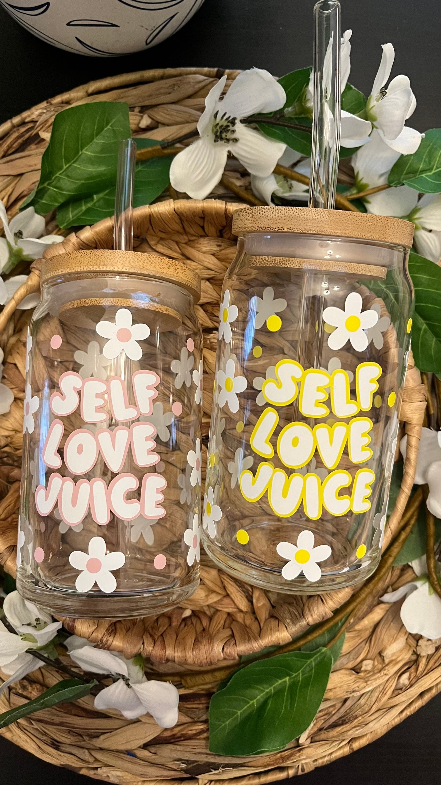 Self love juice glass cup