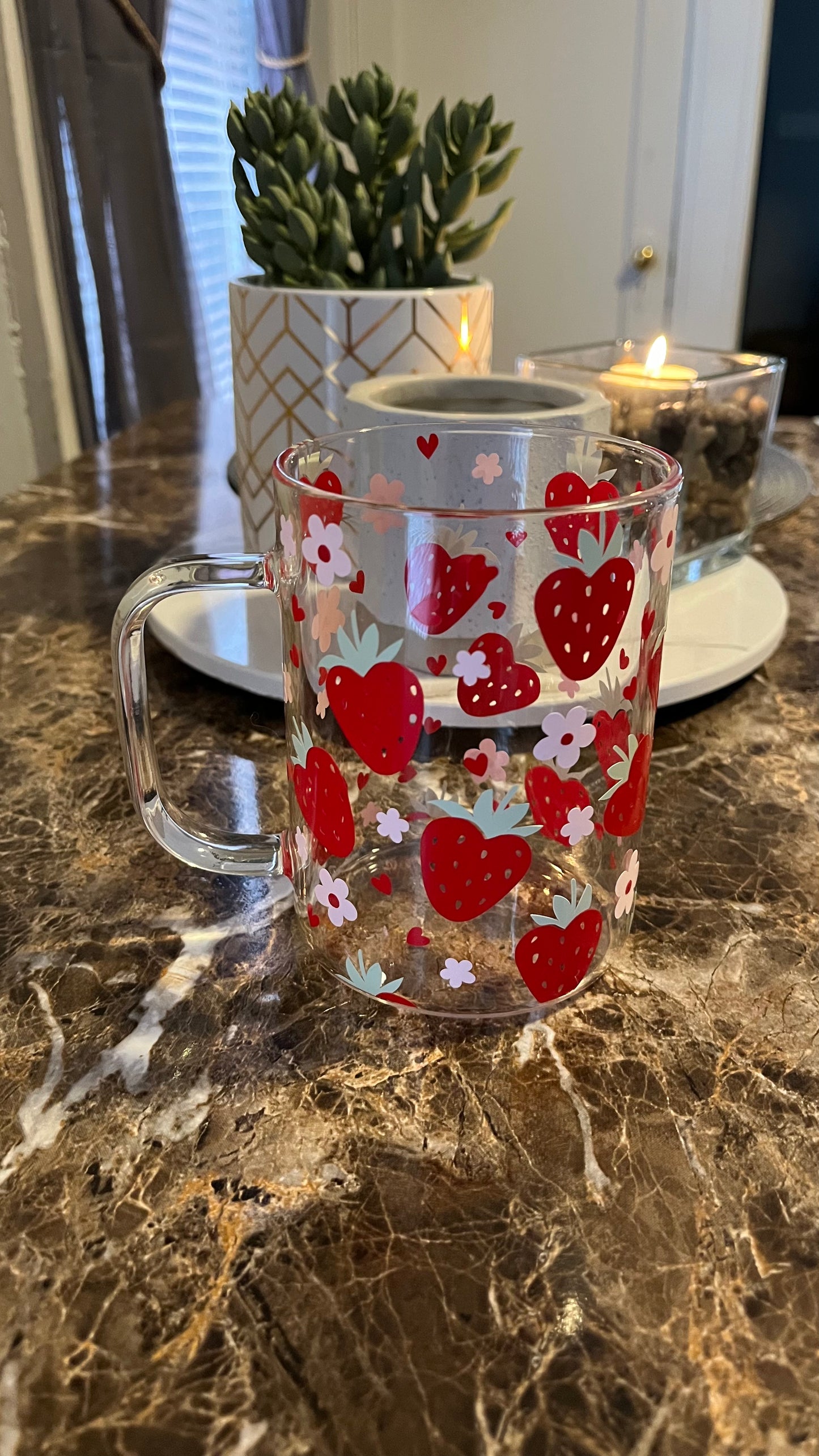 Strawberry hearts 15oz mug