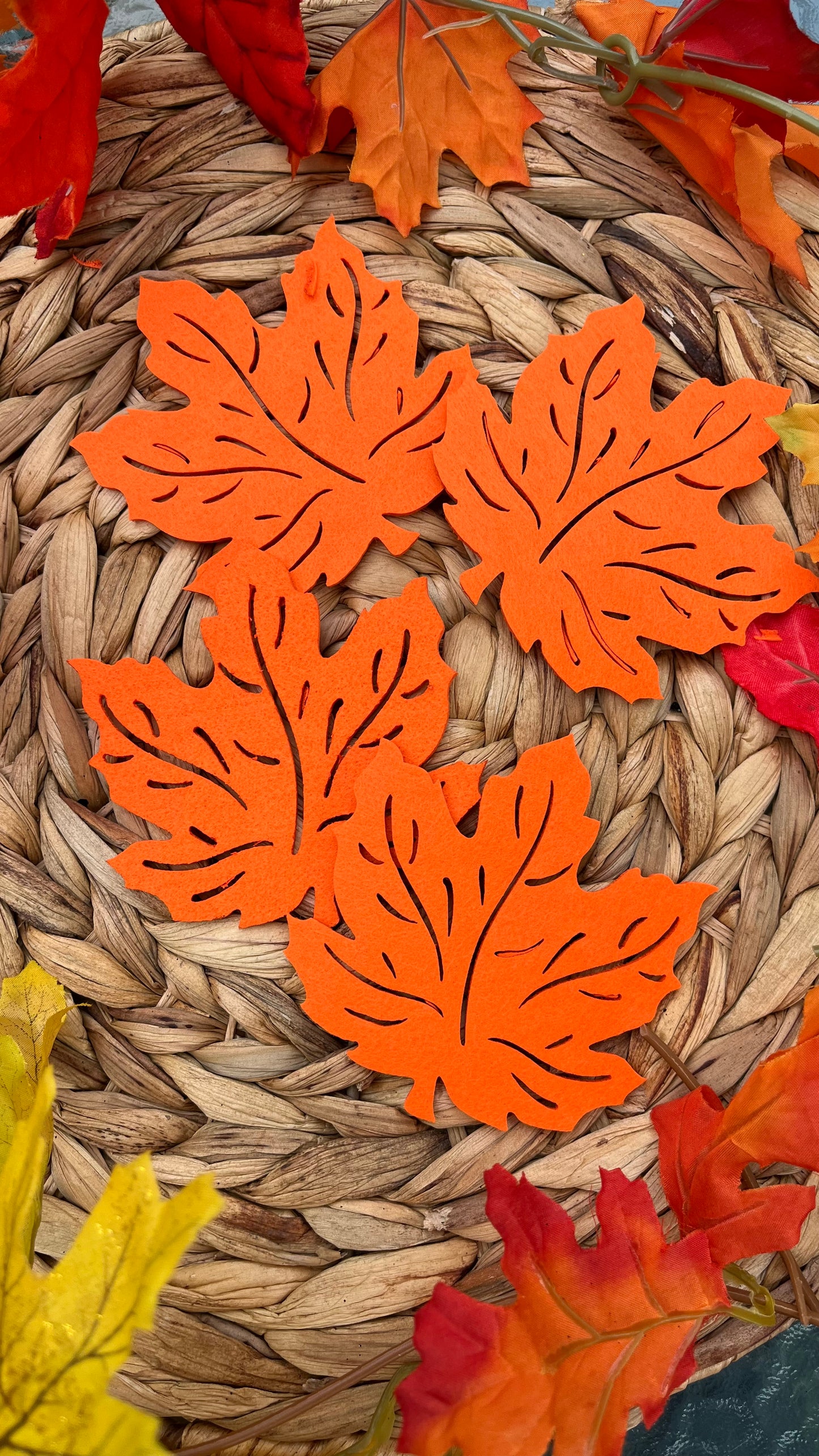 Fall maple leaf coasters