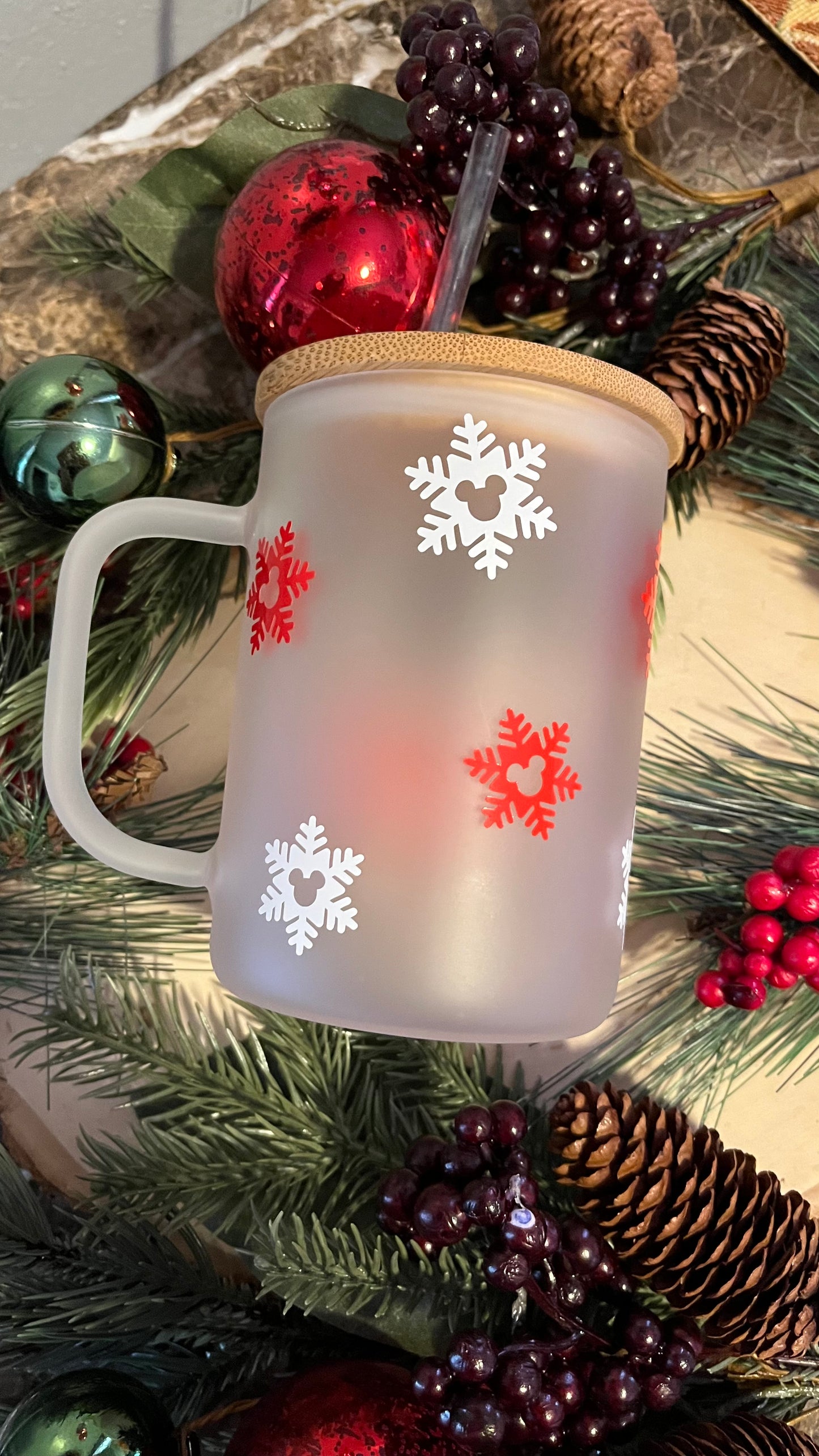 But first hot cocoa frosted glass mug