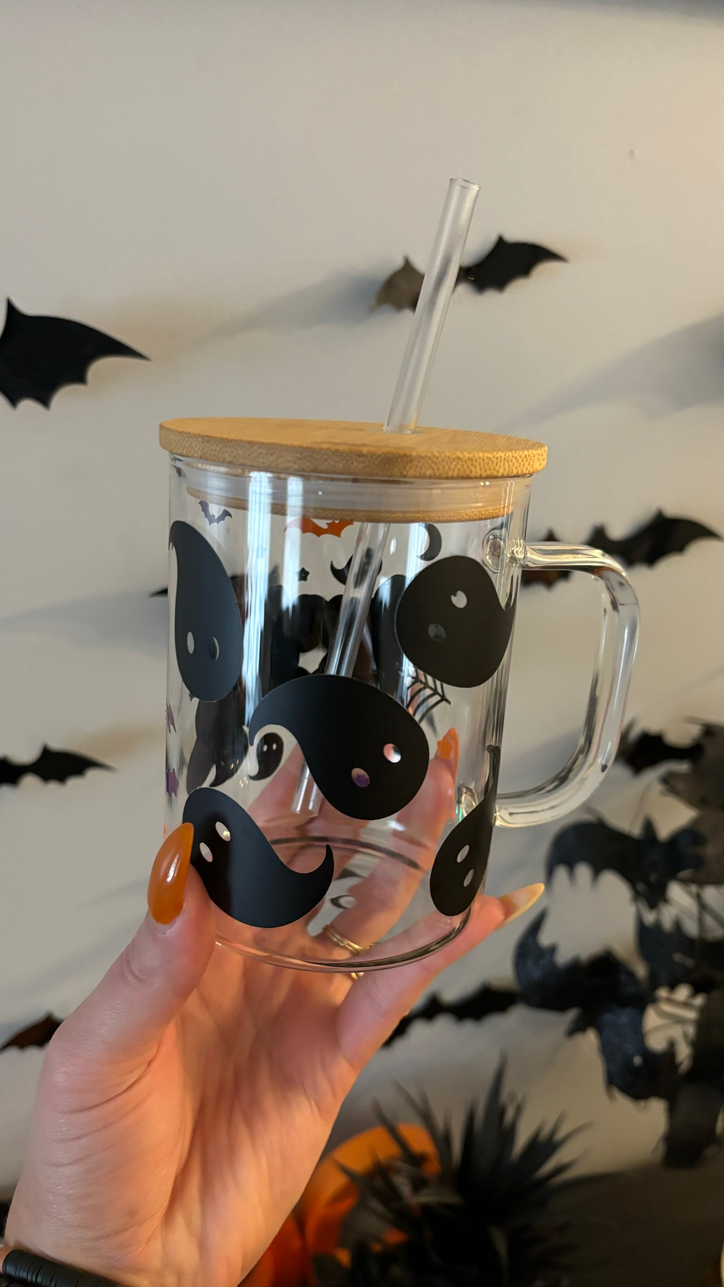 Spooky season glass mug