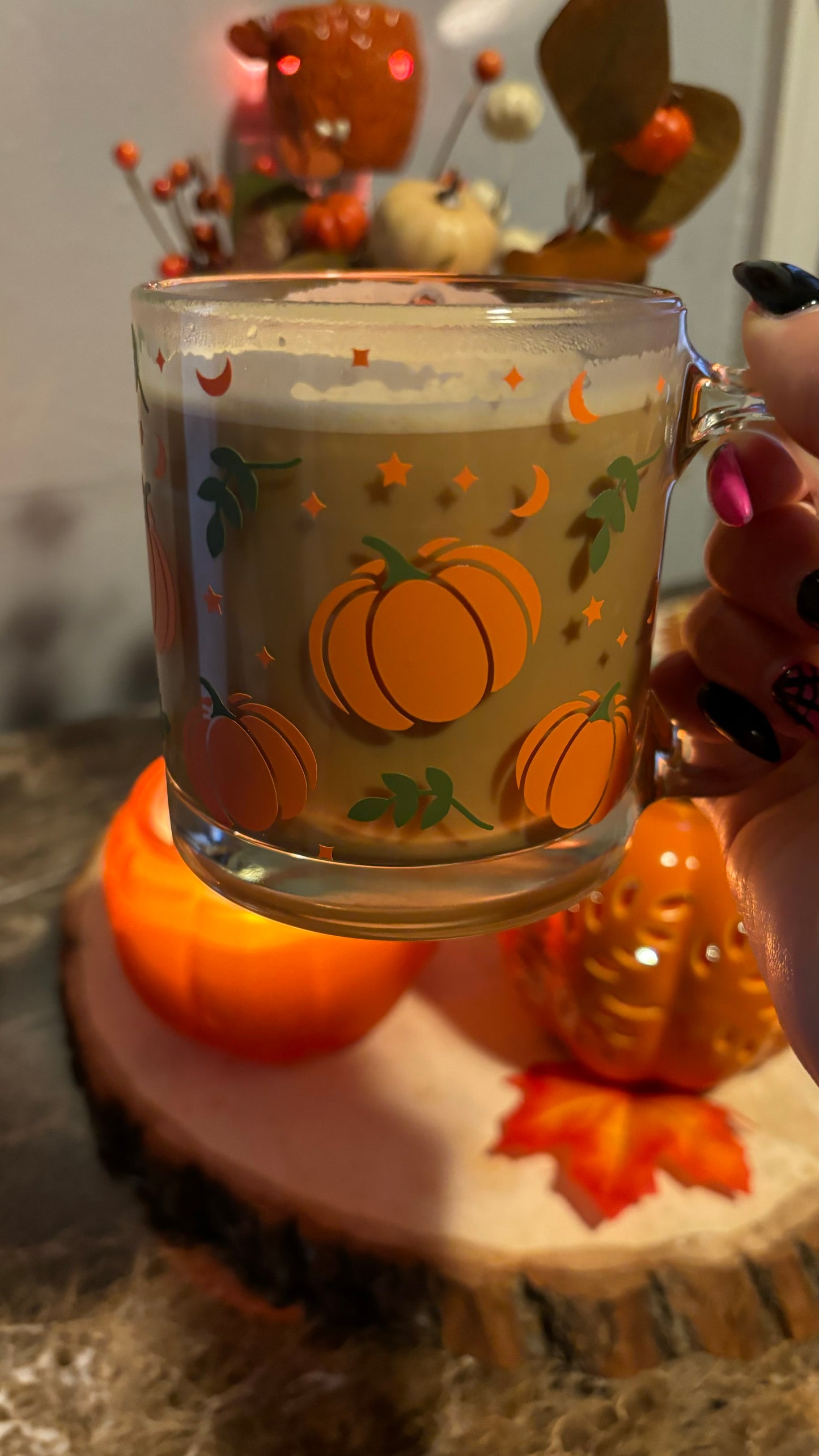 Pumpkin glass mug