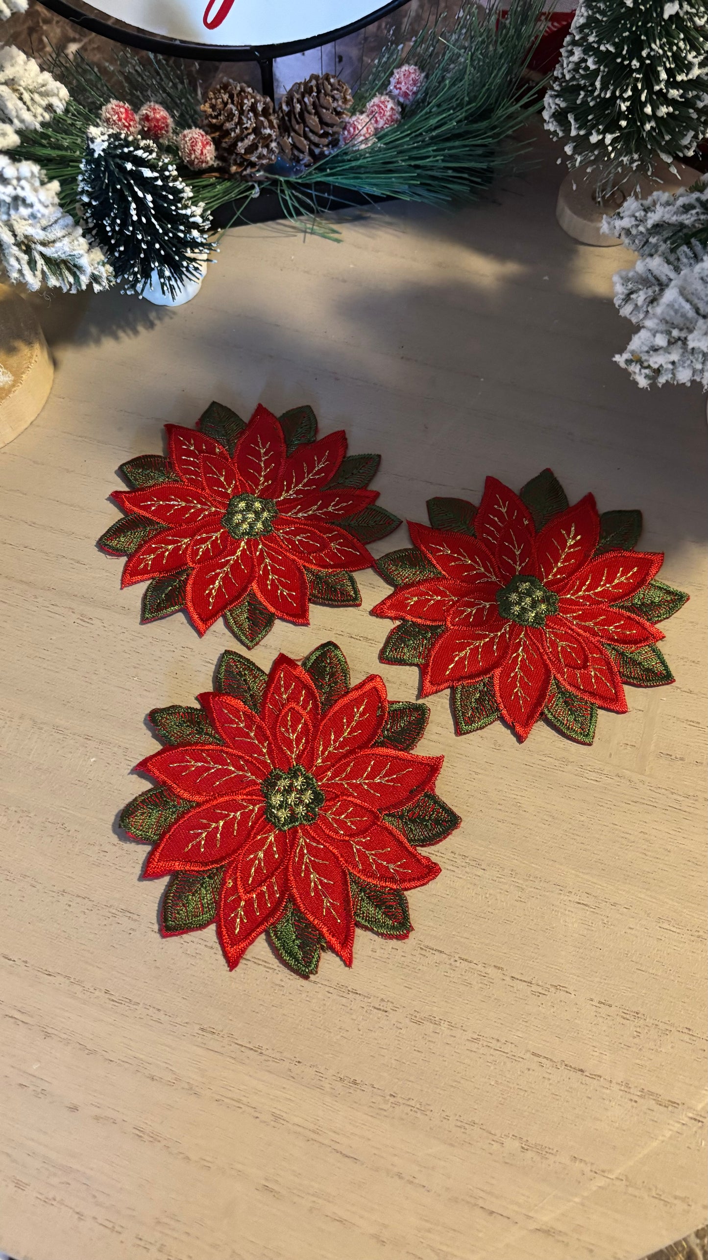 Christmas poinsettia coaster