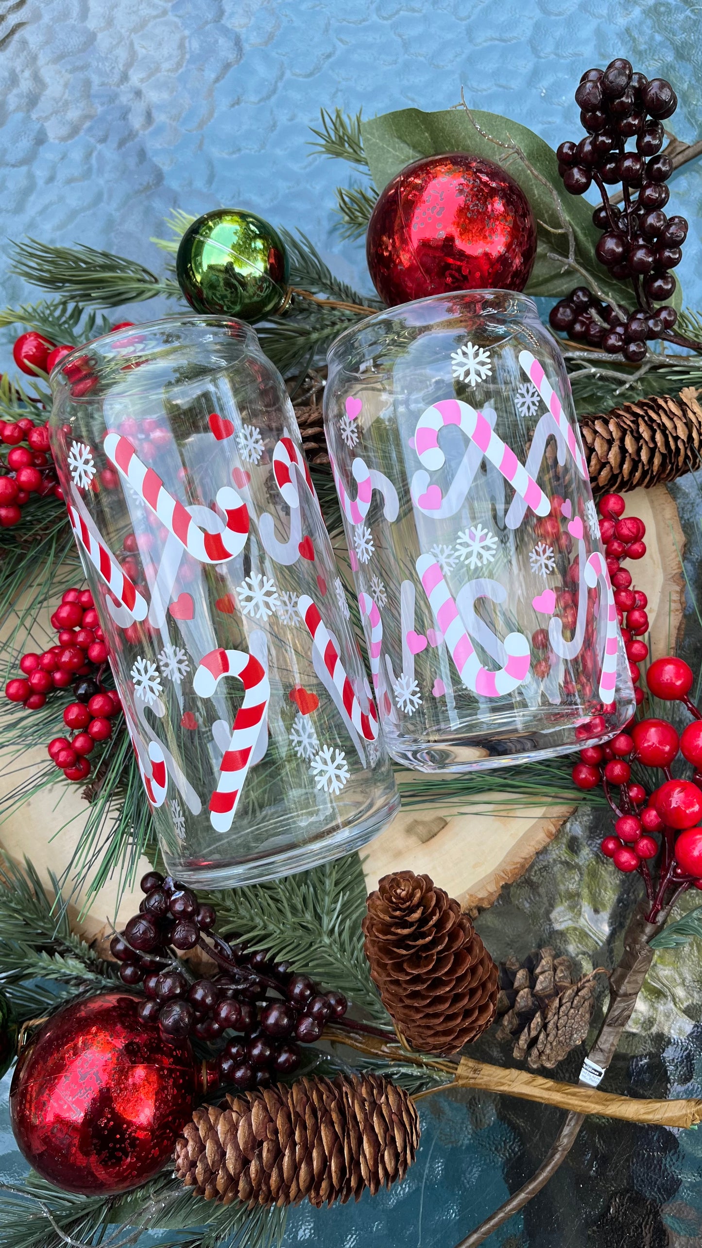 Candy cane glass