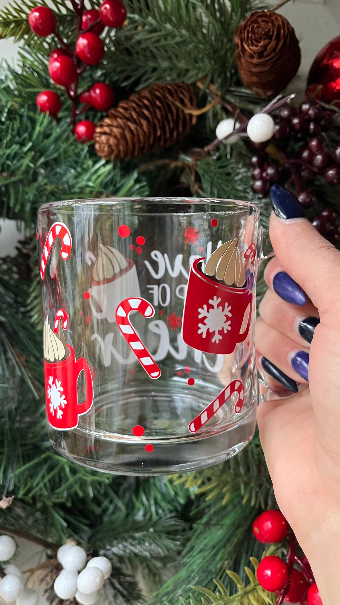 Cup of cheer glass mug