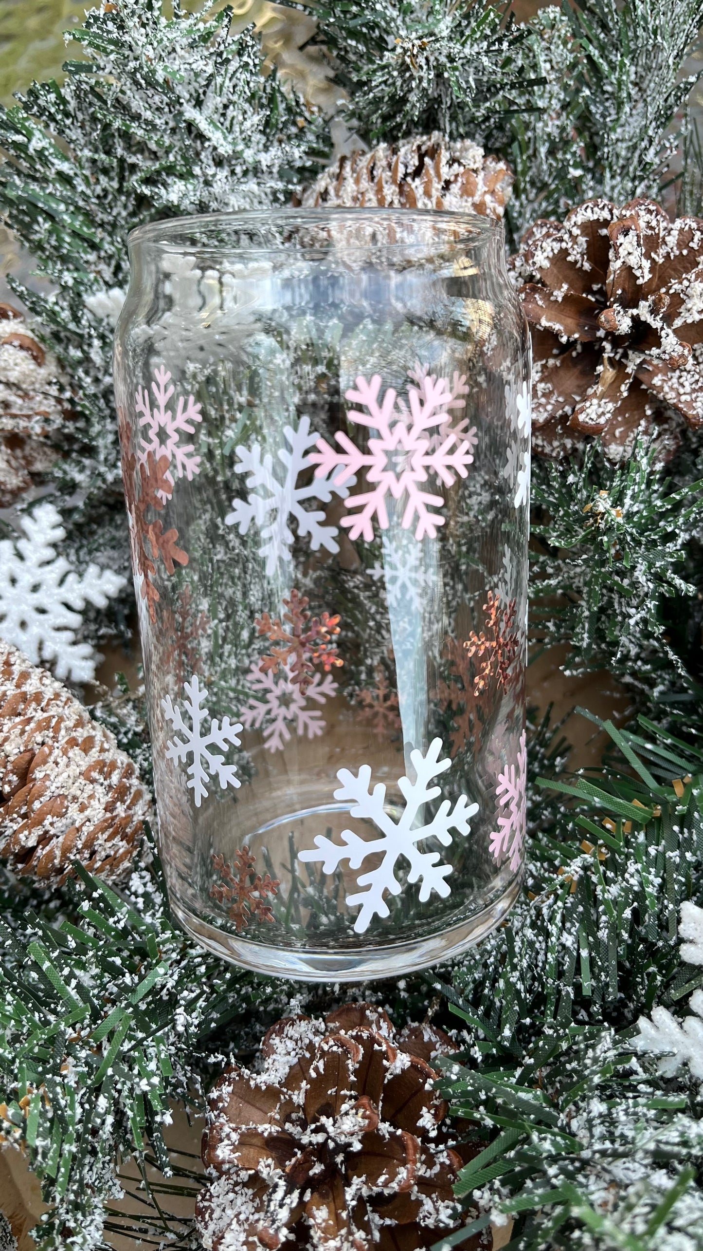 Snowflake glass cup