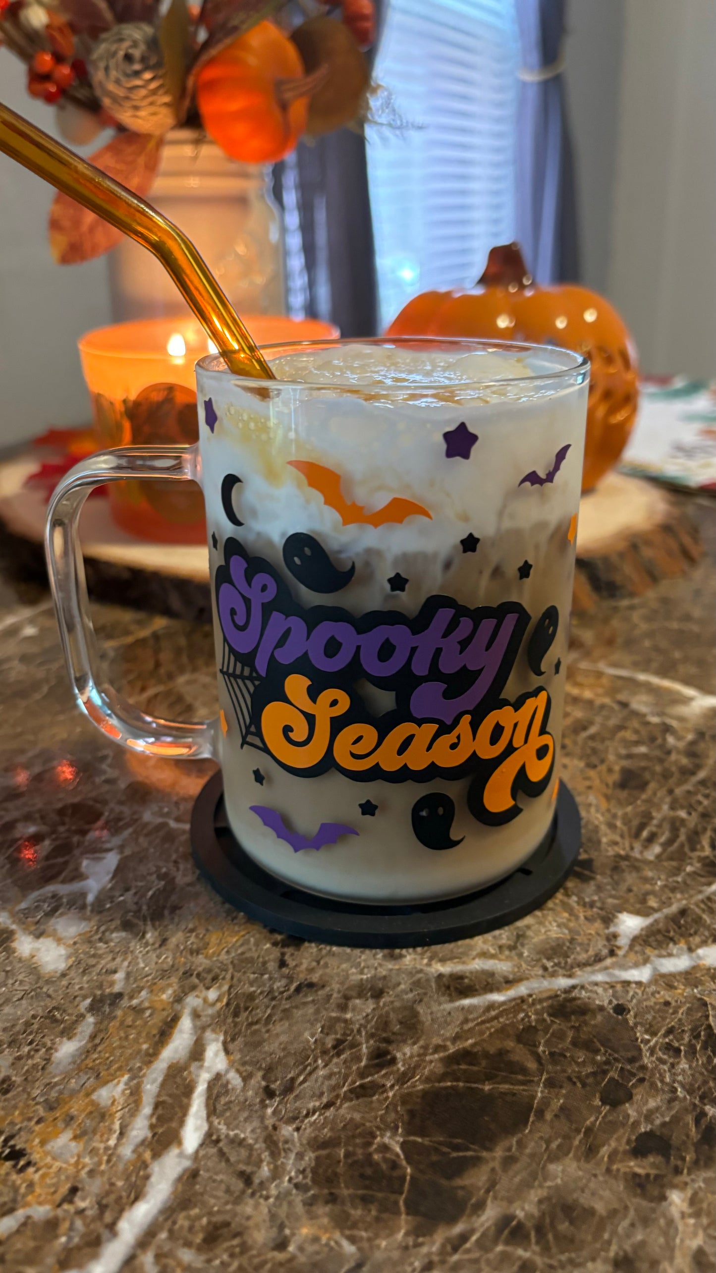 Spooky season glass mug