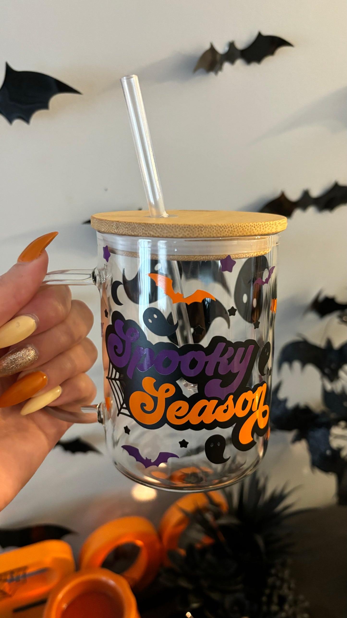 Spooky season glass mug