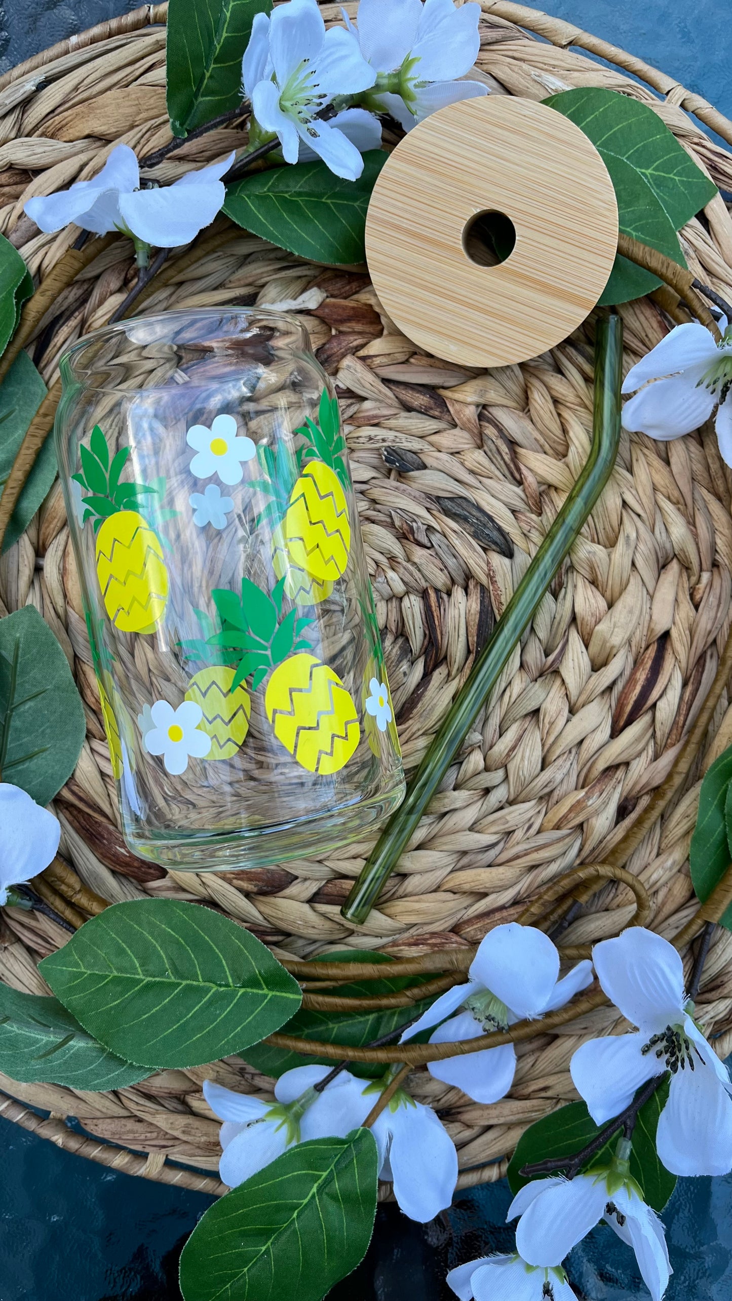 Pineapple glass cup