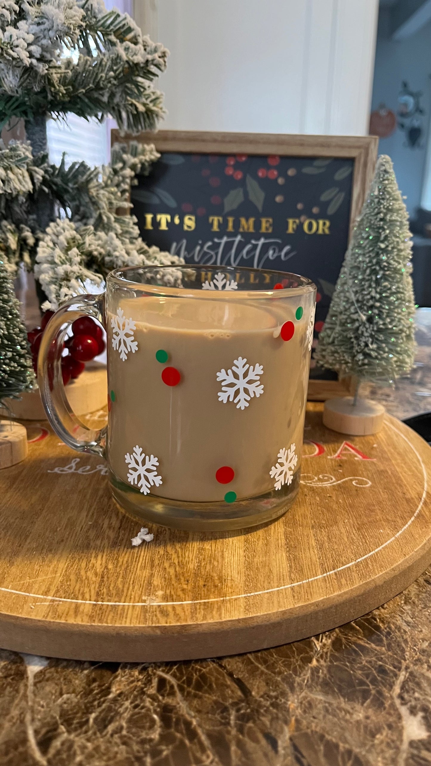 Holly Jolly glass mug