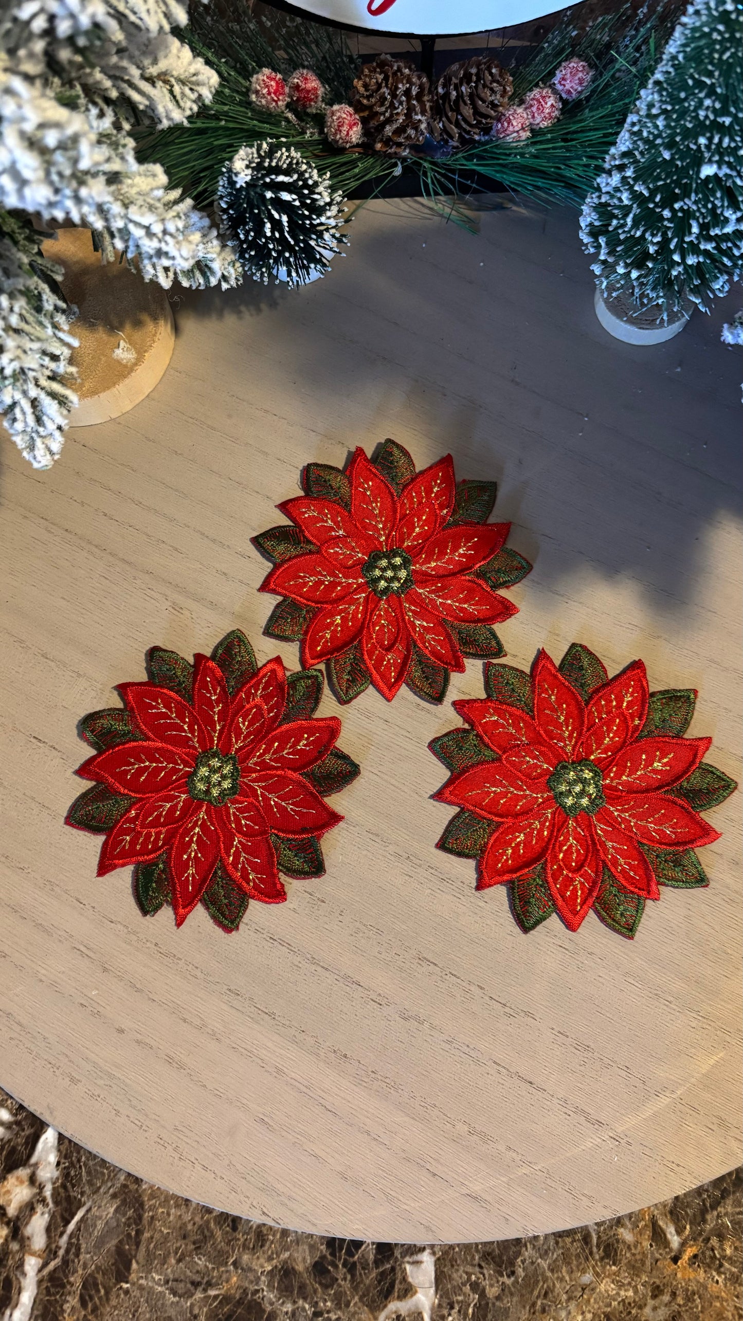 Christmas poinsettia coaster