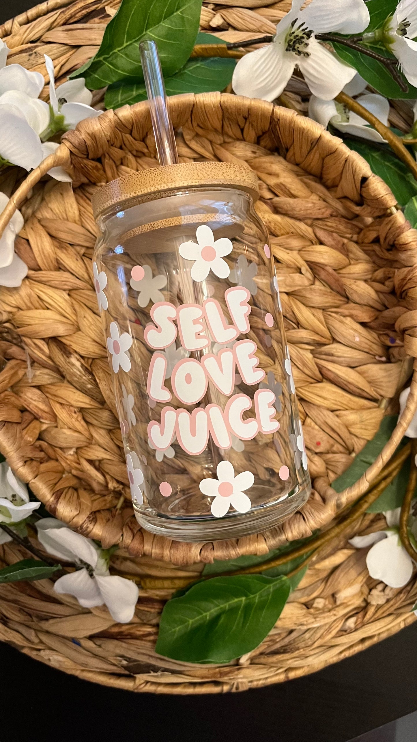 Self love juice glass cup