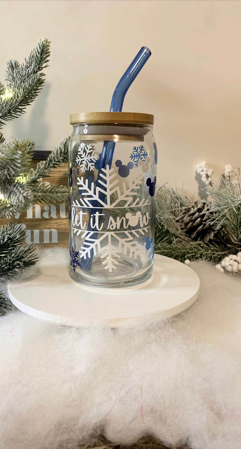 Let it snow glass cup