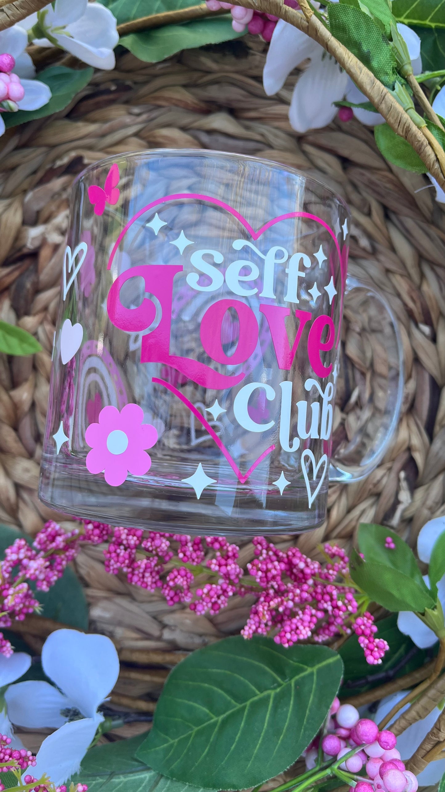 Self love glass mug