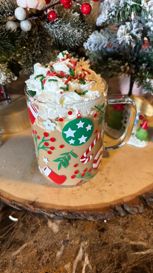 Christmas glass mug