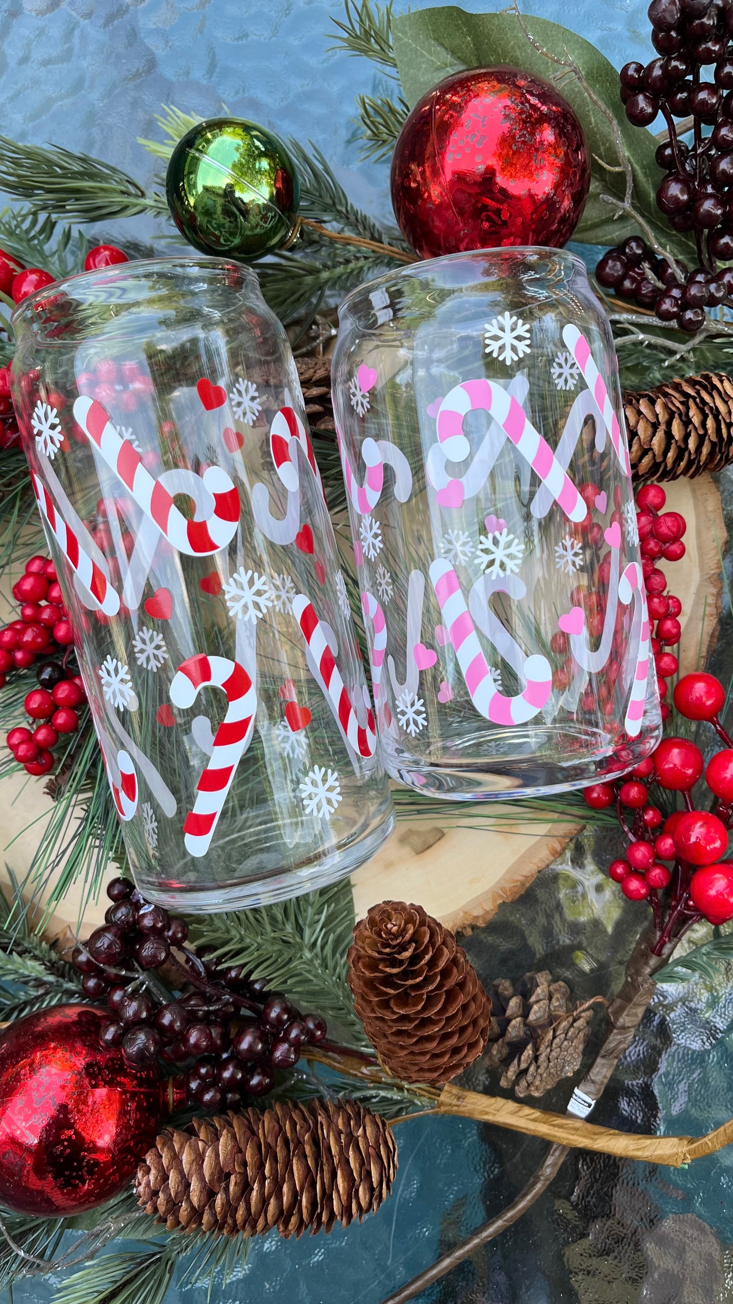 Candy cane glass