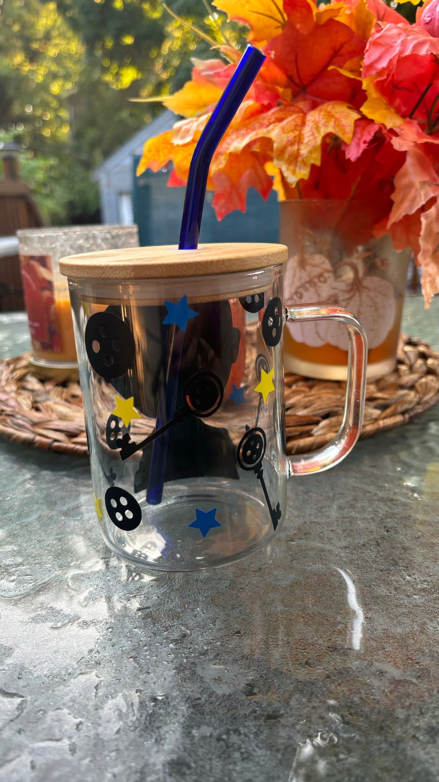 Coraline inspired glass mug