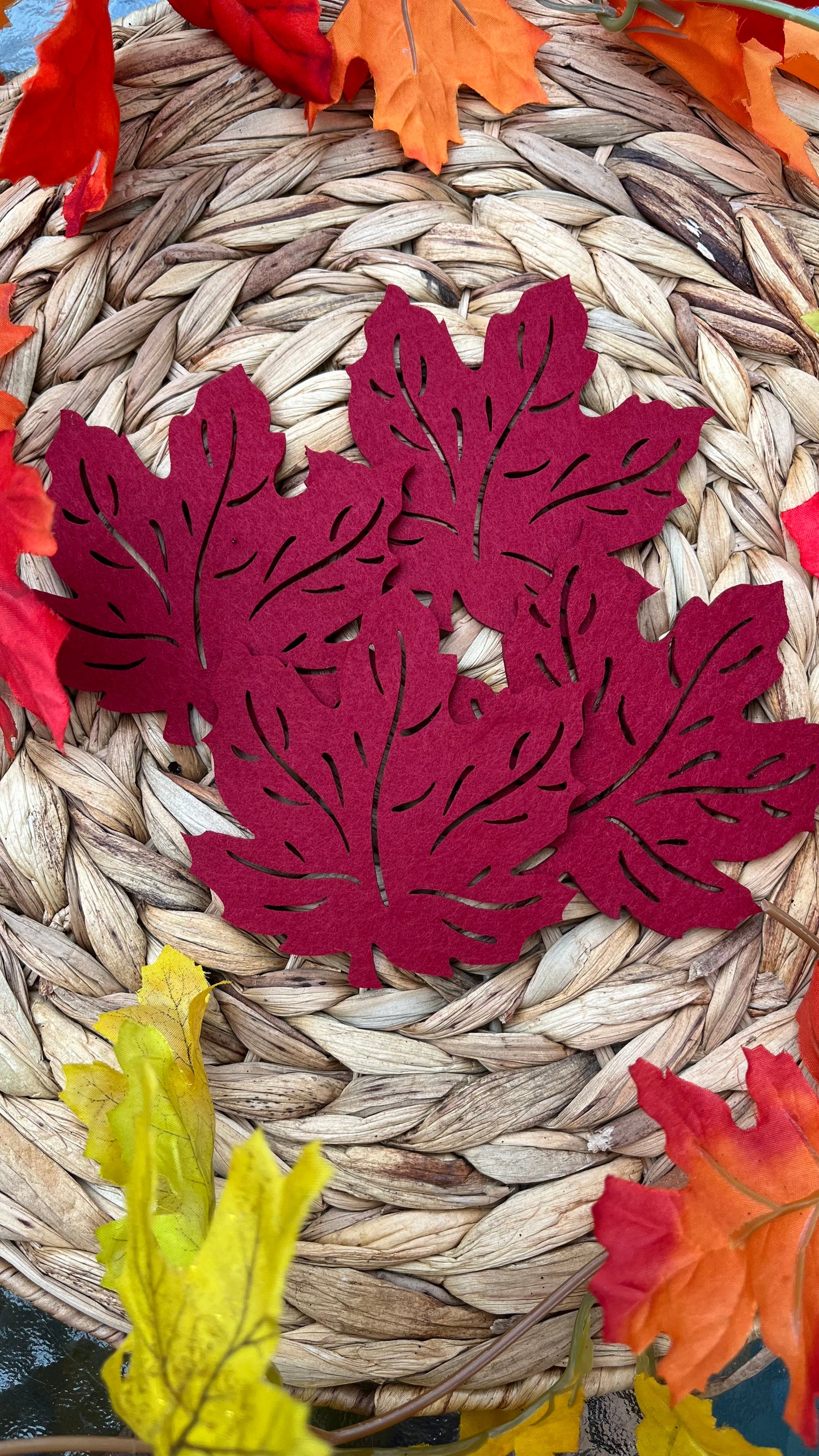 Fall maple leaf coasters