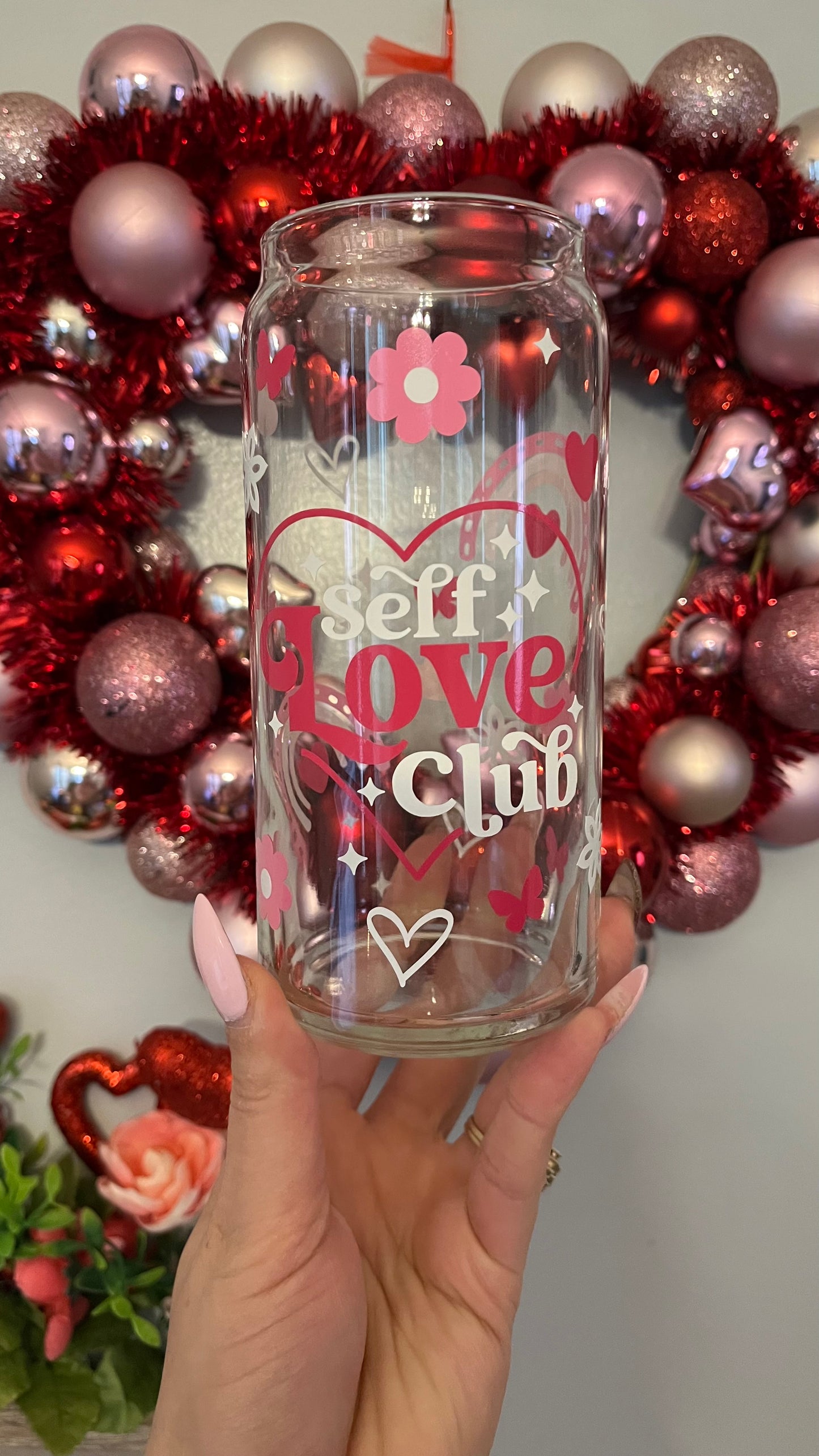 Self love club glass cup