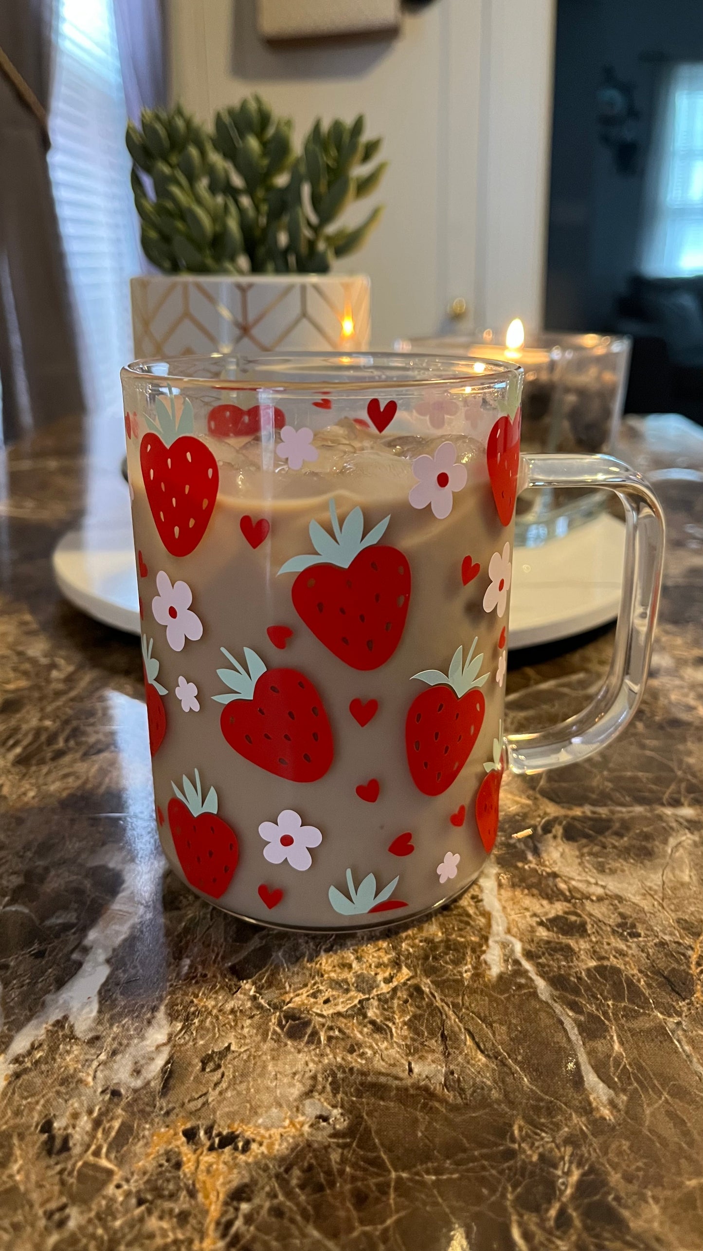 Strawberry hearts 15oz mug