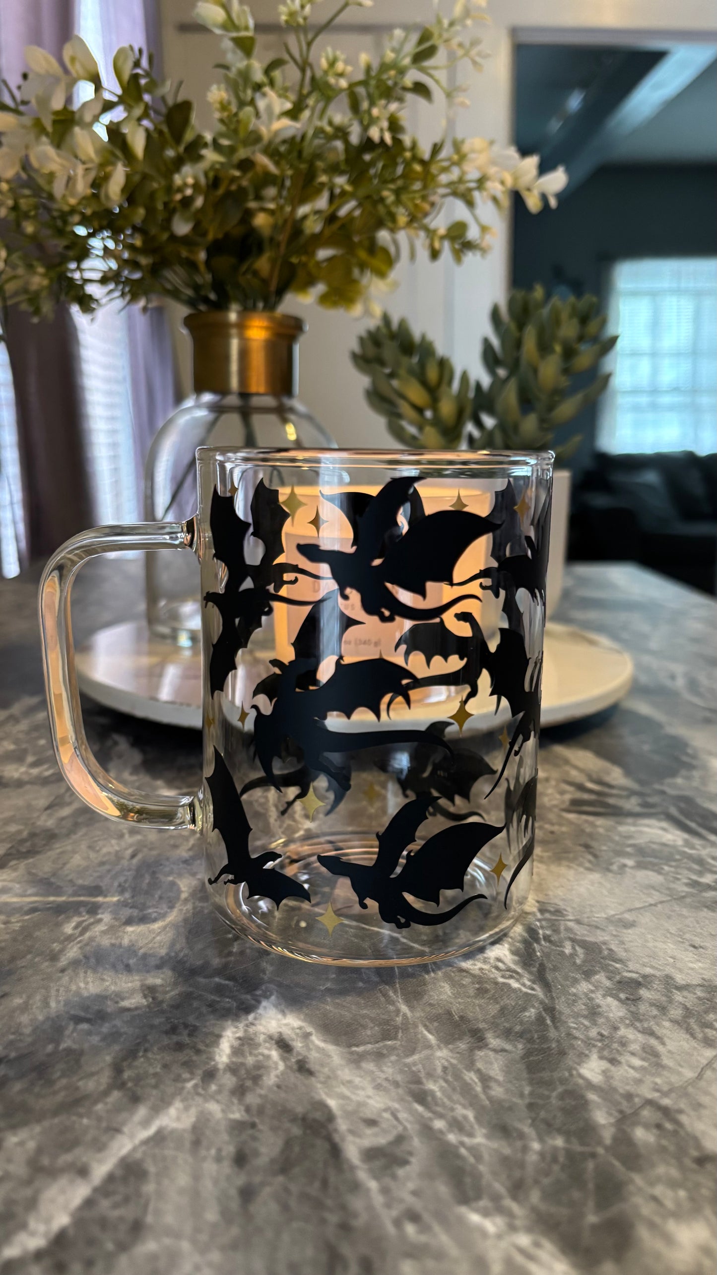 Dragon glass mug