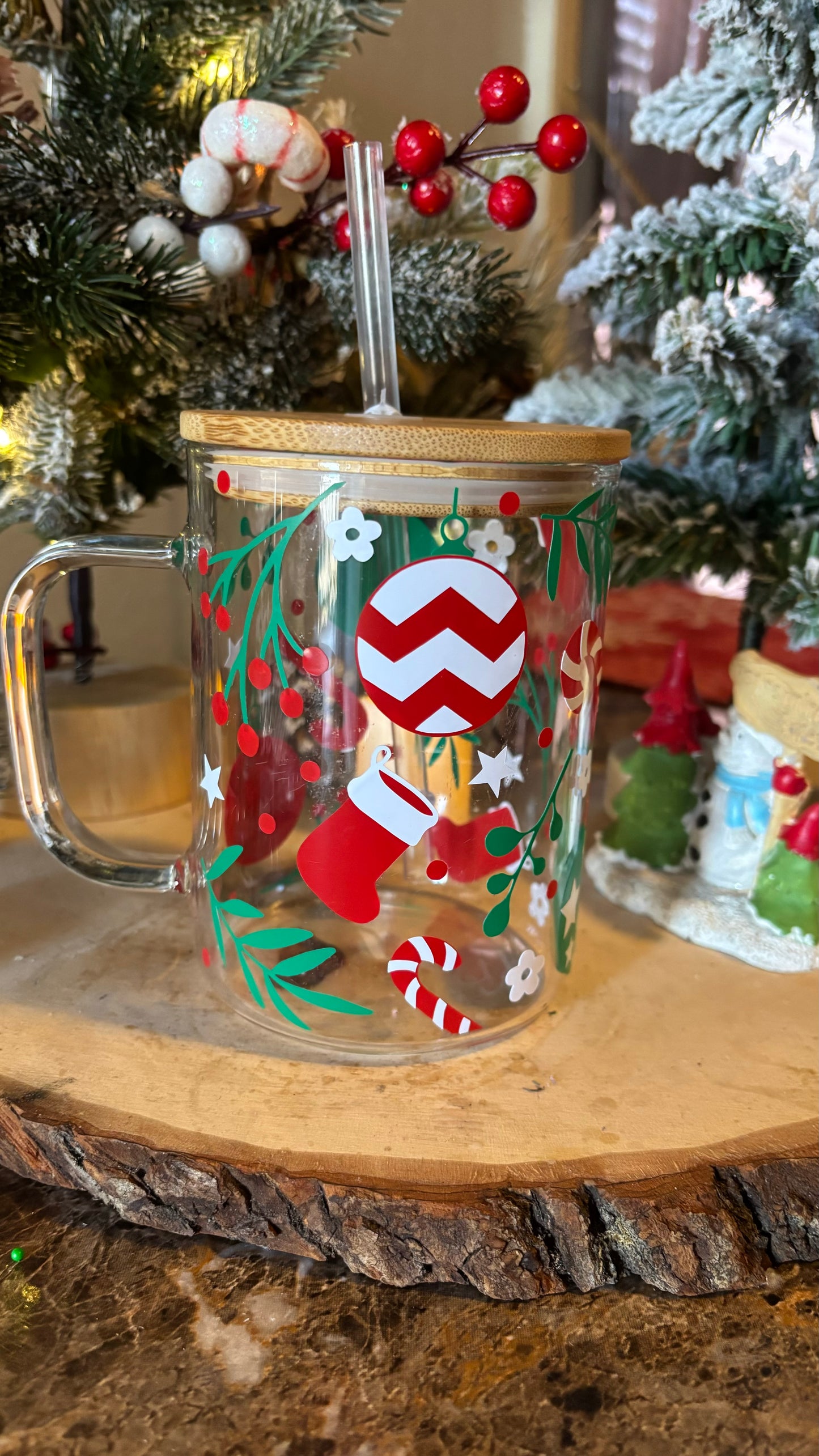 Christmas glass mug