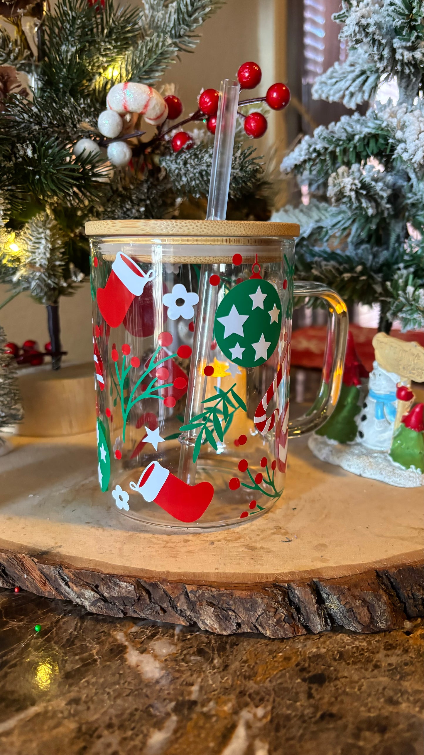 Christmas glass mug