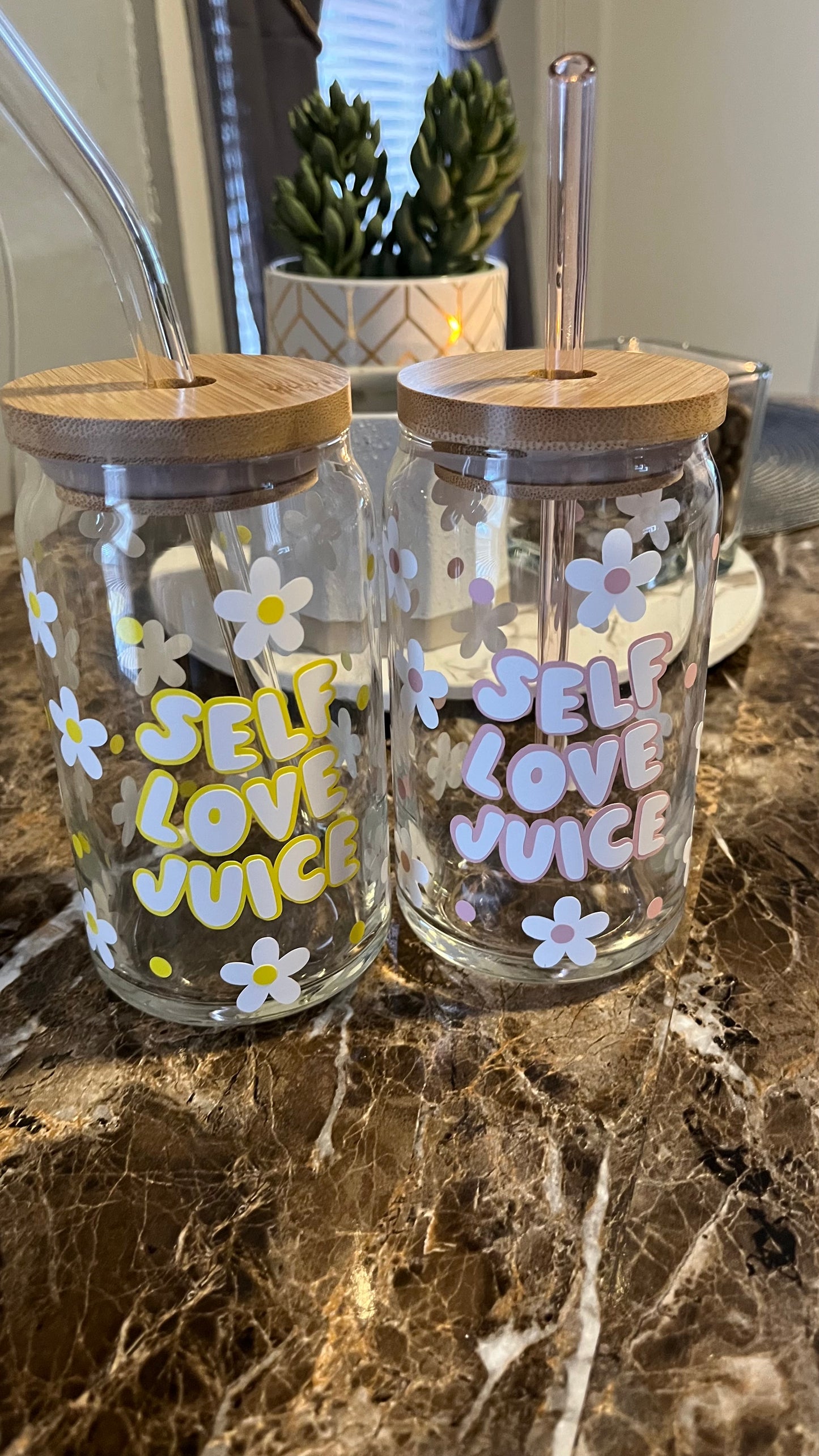 Self love juice glass cup