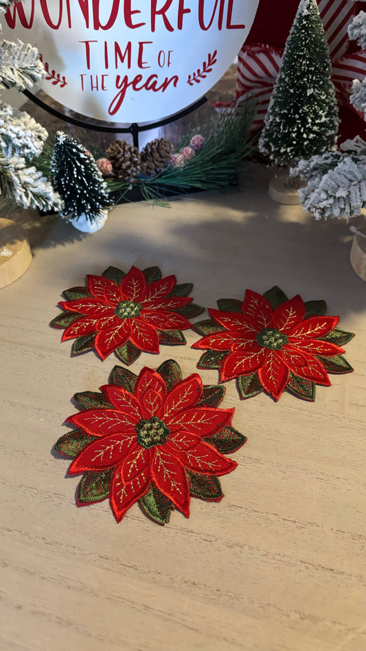 Christmas poinsettia coaster