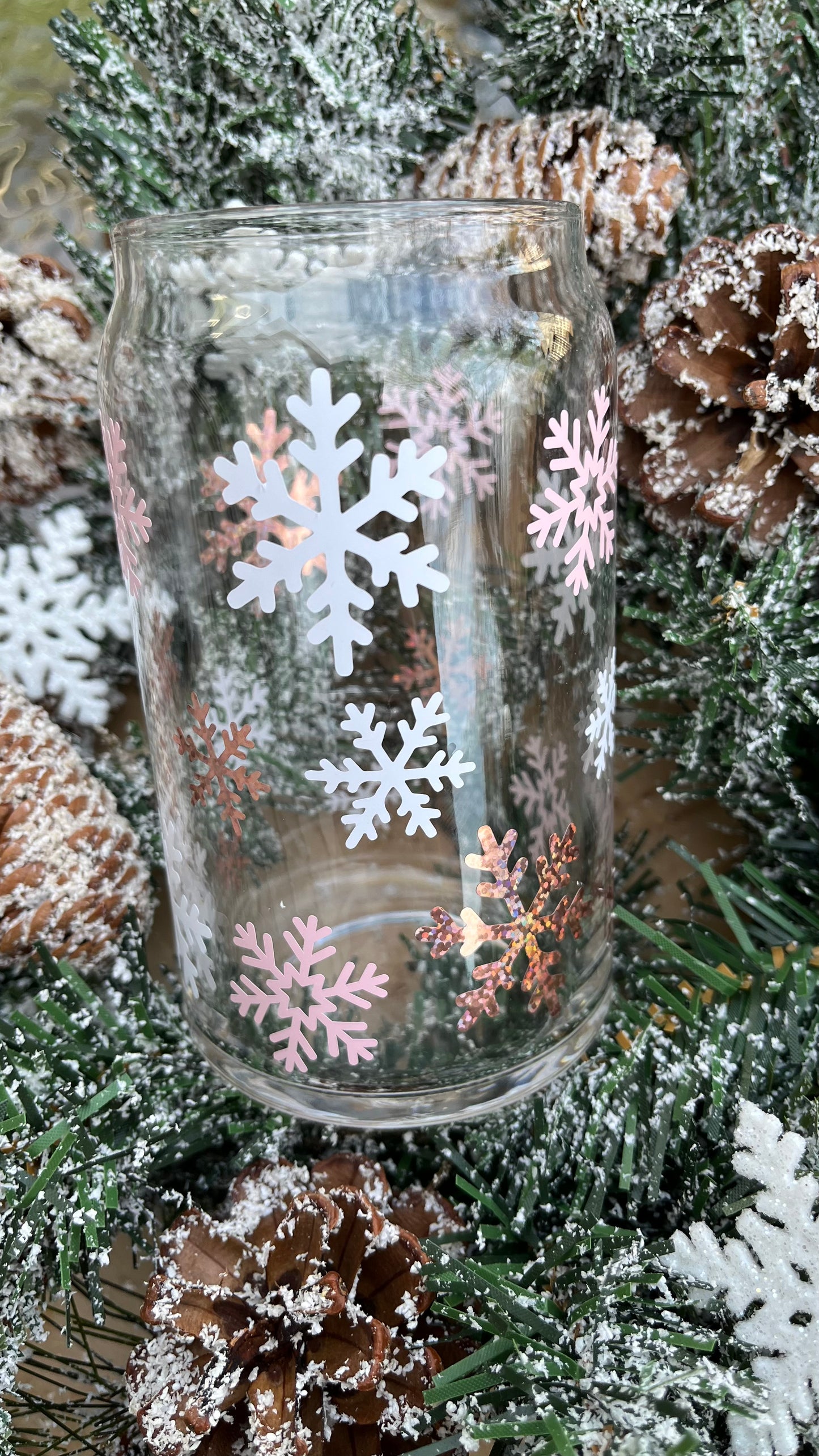 Snowflake glass cup