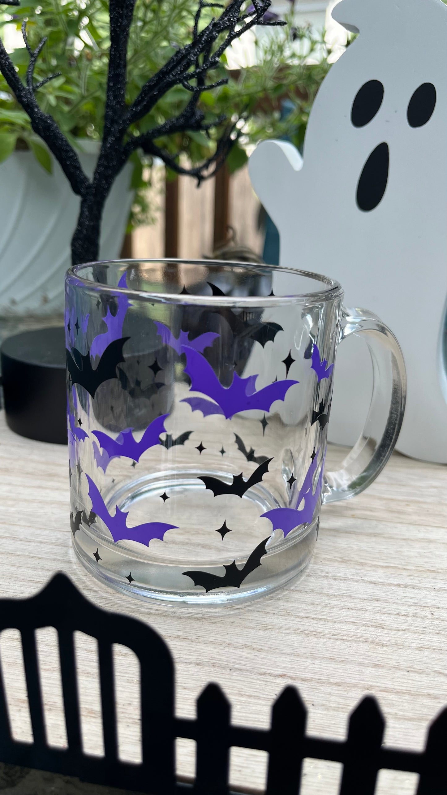 Black and purple bats mug